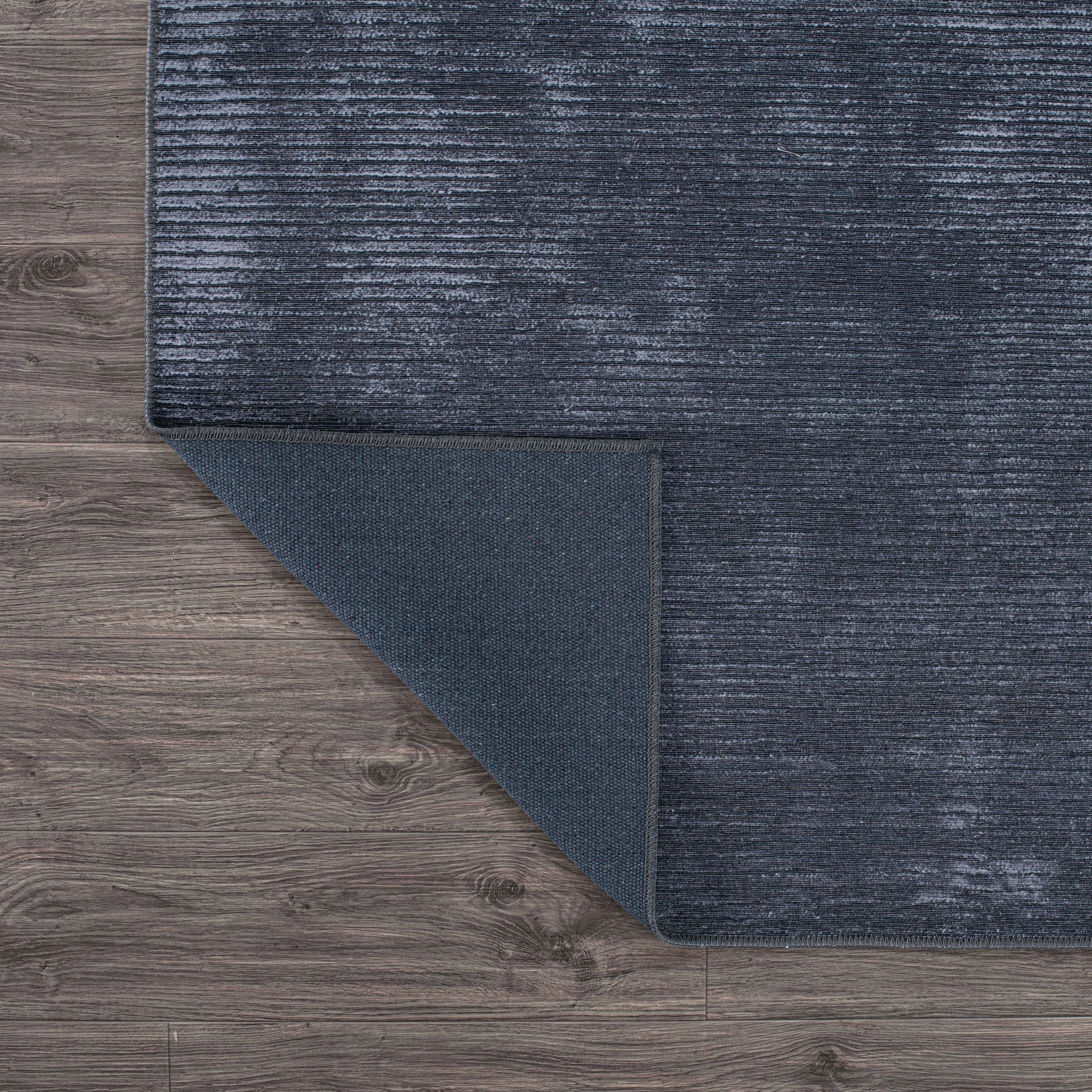 Tapis contemporain à rayures vieillies lavable en machine