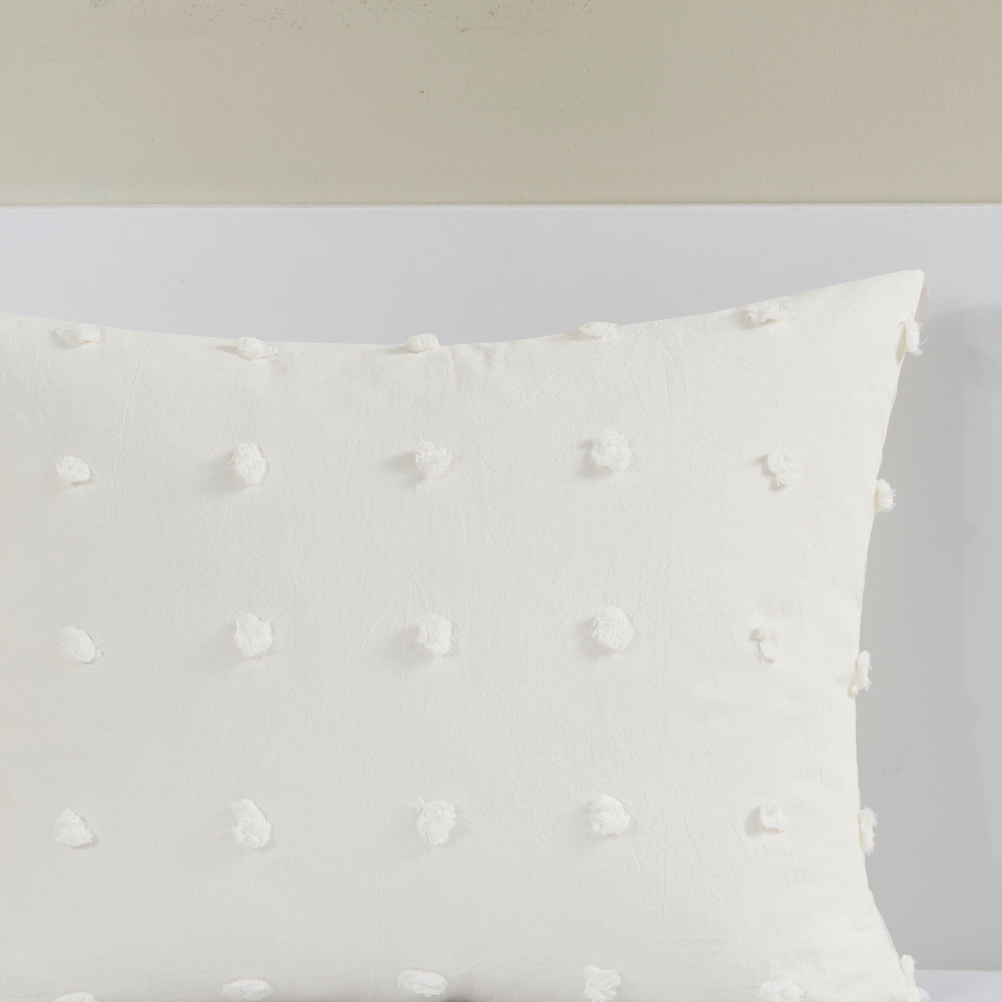 Parure de lit en jacquard de coton et maïs au design intelligent avec taies d'oreiller et coussins décoratifs
