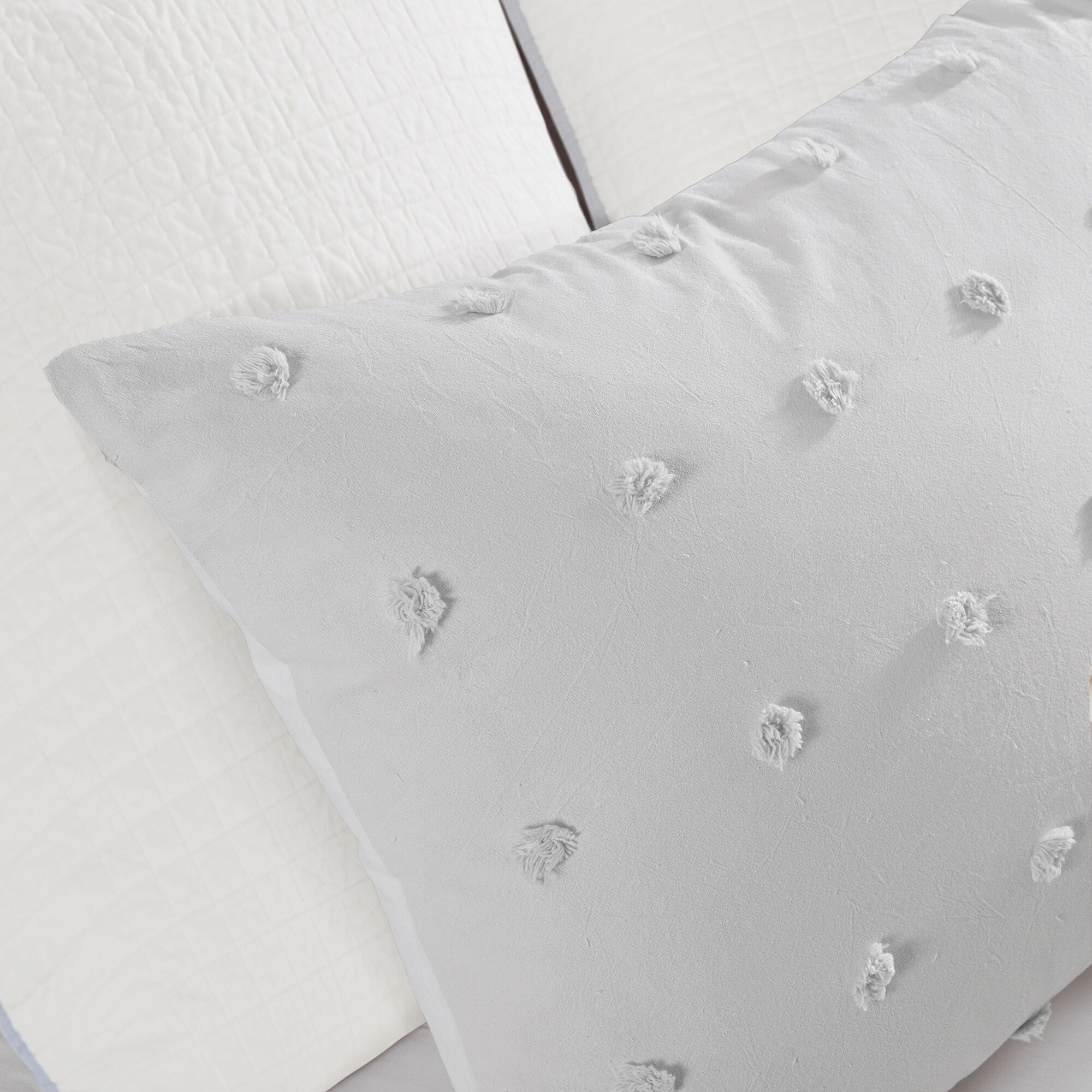 Parure de lit en jacquard de coton et maïs au design intelligent avec taies d'oreiller et coussins décoratifs