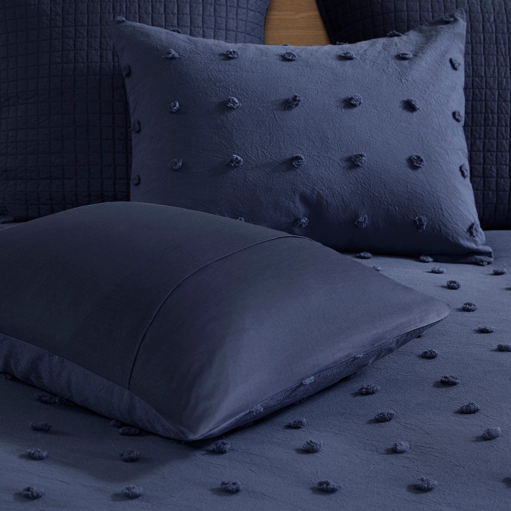Parure de lit en jacquard de coton et maïs au design intelligent avec taies d'oreiller et coussins décoratifs