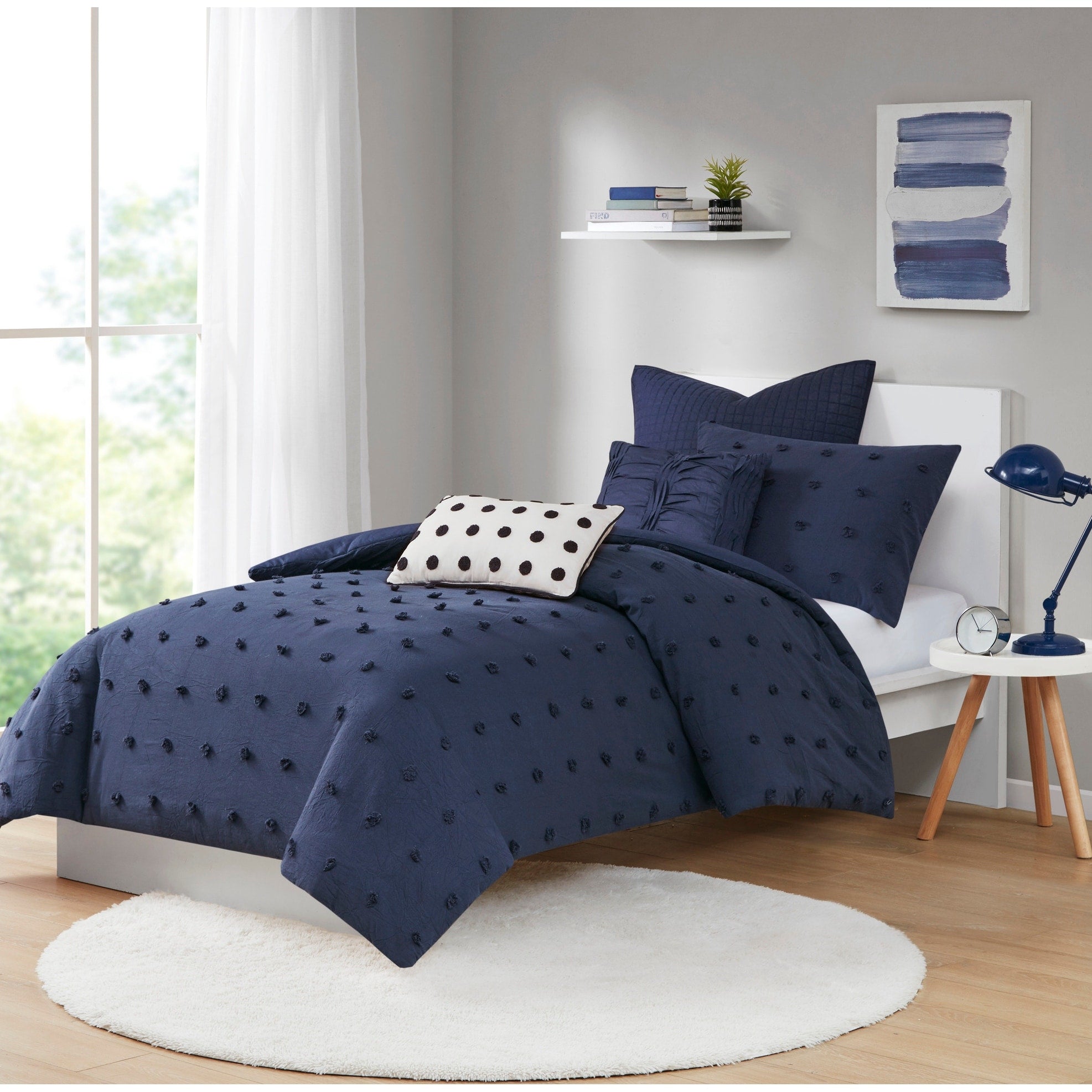 Parure de lit en jacquard de coton et maïs au design intelligent avec taies d'oreiller et coussins décoratifs