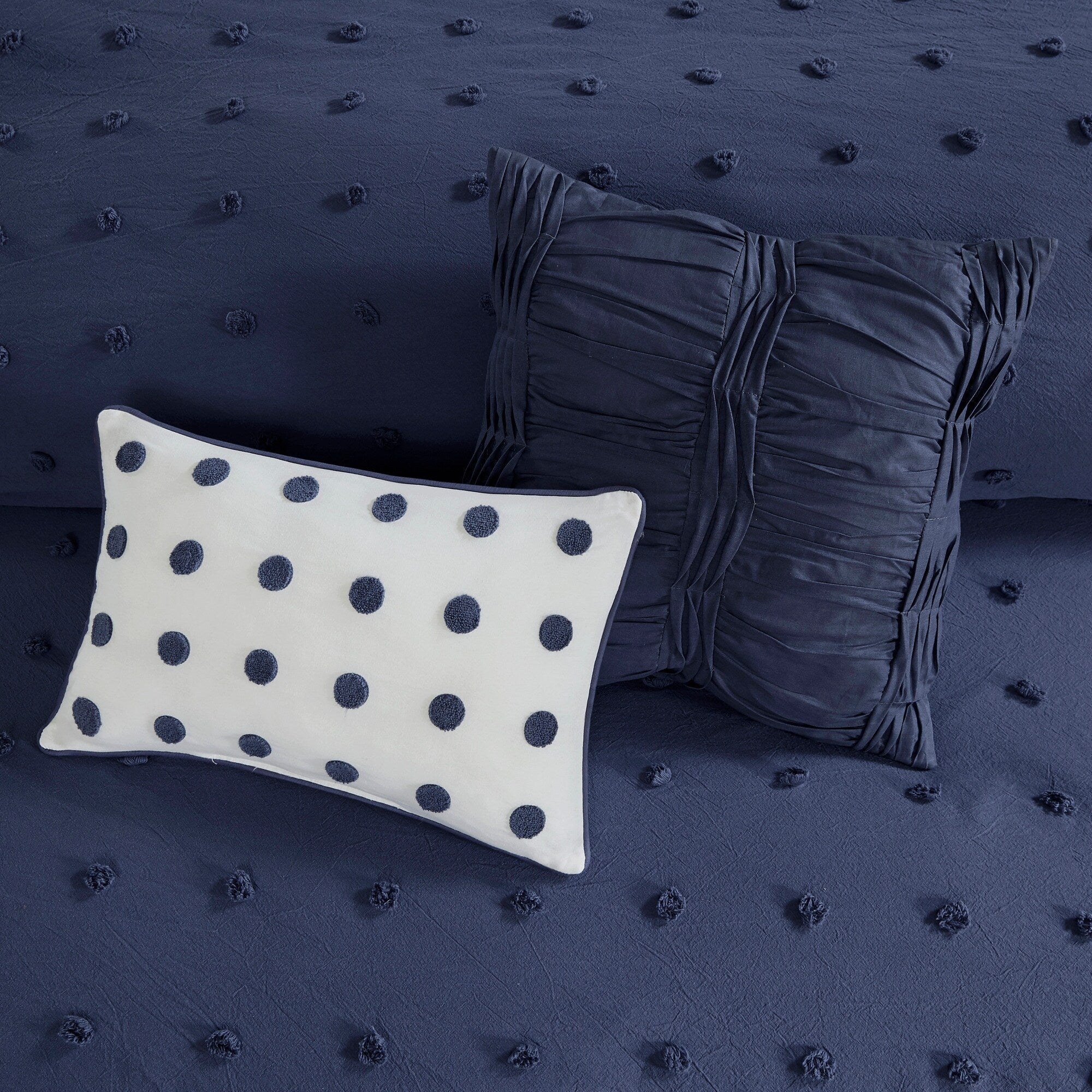 Parure de lit en jacquard de coton et maïs au design intelligent avec taies d'oreiller et coussins décoratifs