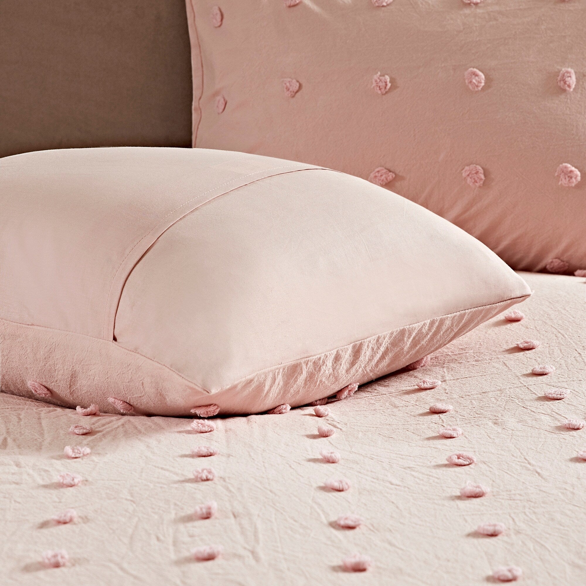 Parure de lit en jacquard de coton et maïs au design intelligent avec taies d'oreiller et coussins décoratifs