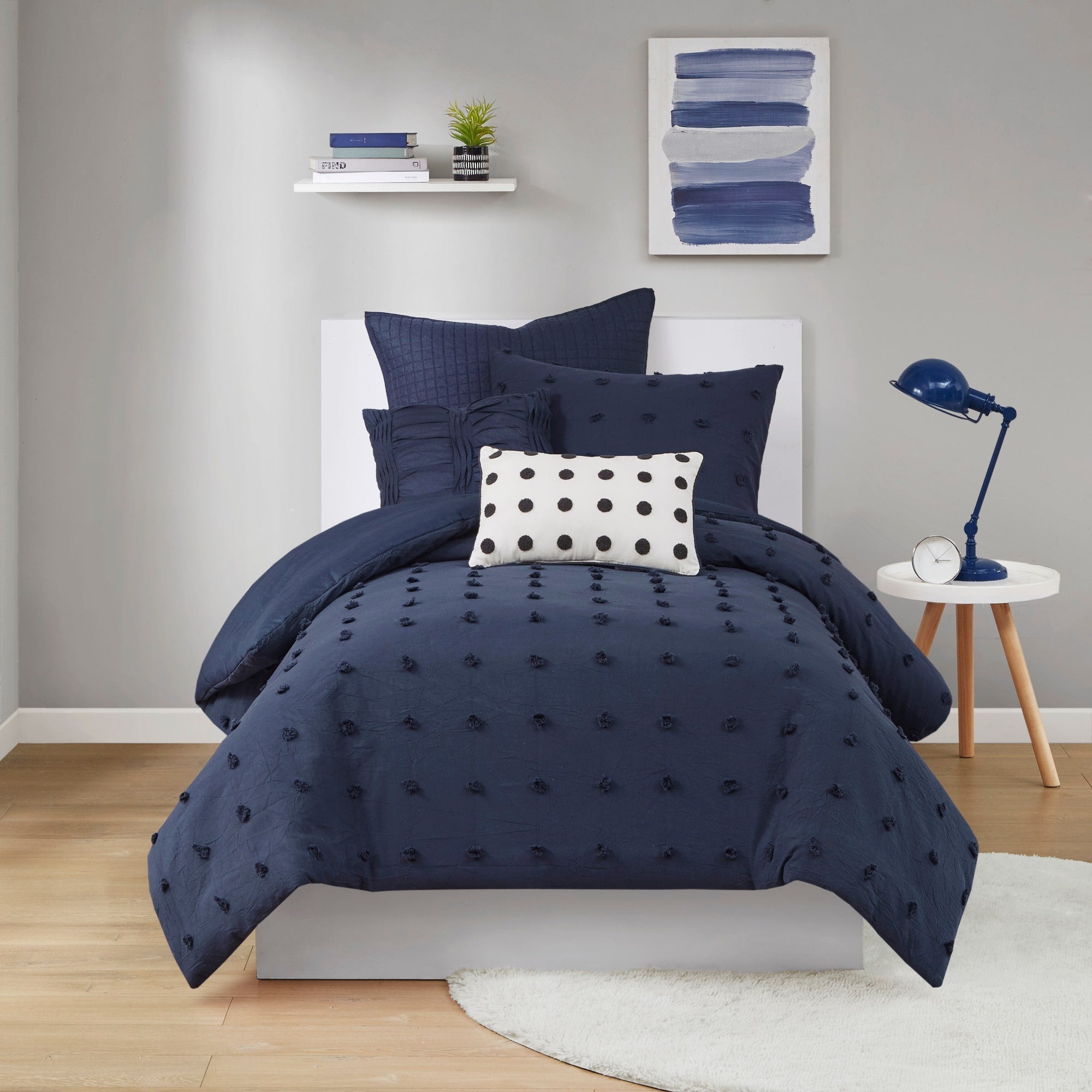 Parure de lit en jacquard de coton et maïs au design intelligent avec taies d'oreiller et coussins décoratifs