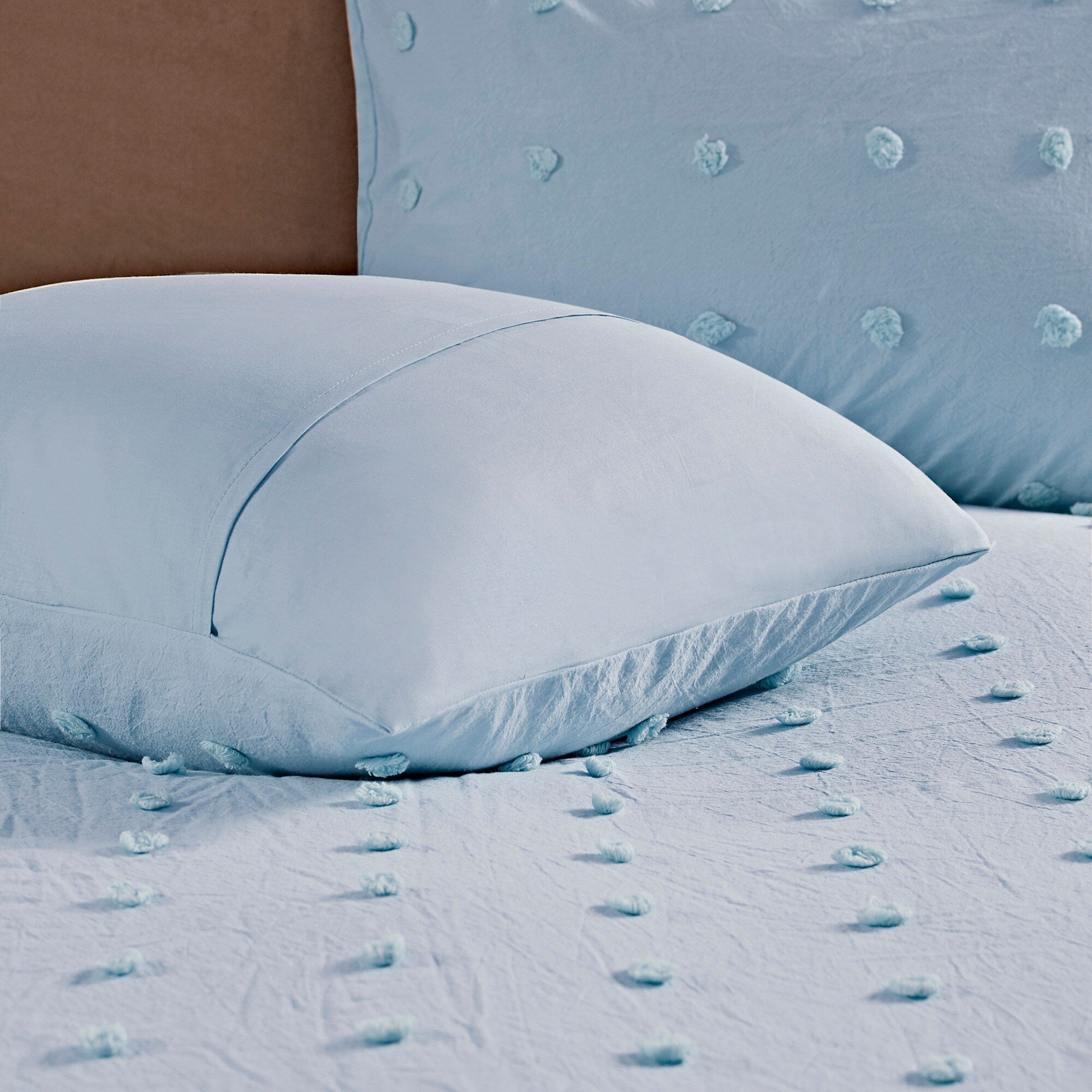 Parure de lit en jacquard de coton et maïs au design intelligent avec taies d'oreiller et coussins décoratifs