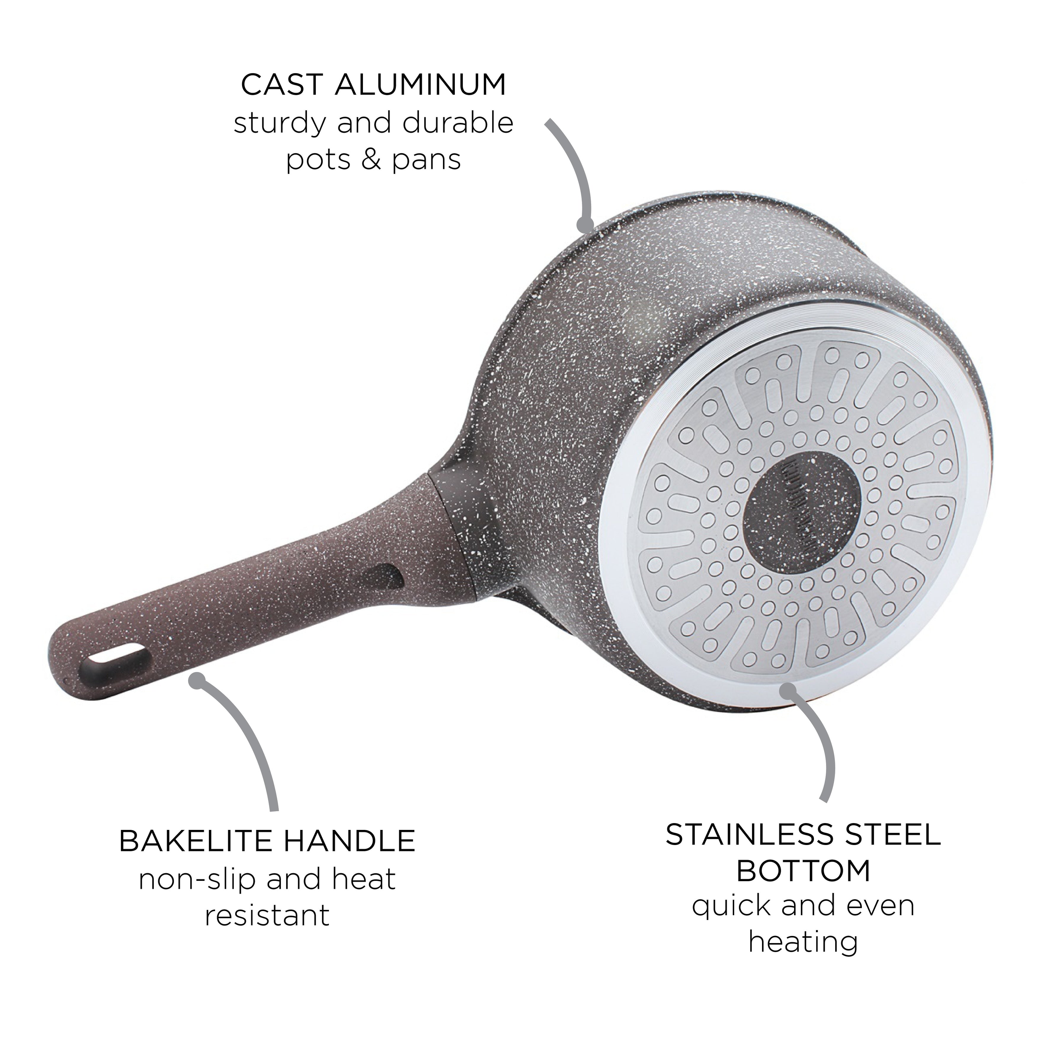 Country Kitchen Non-Stick Cast Aluminum Cookware Set - Durable Kitchen Cookware for Everyday Cooking, 6-11 Pc