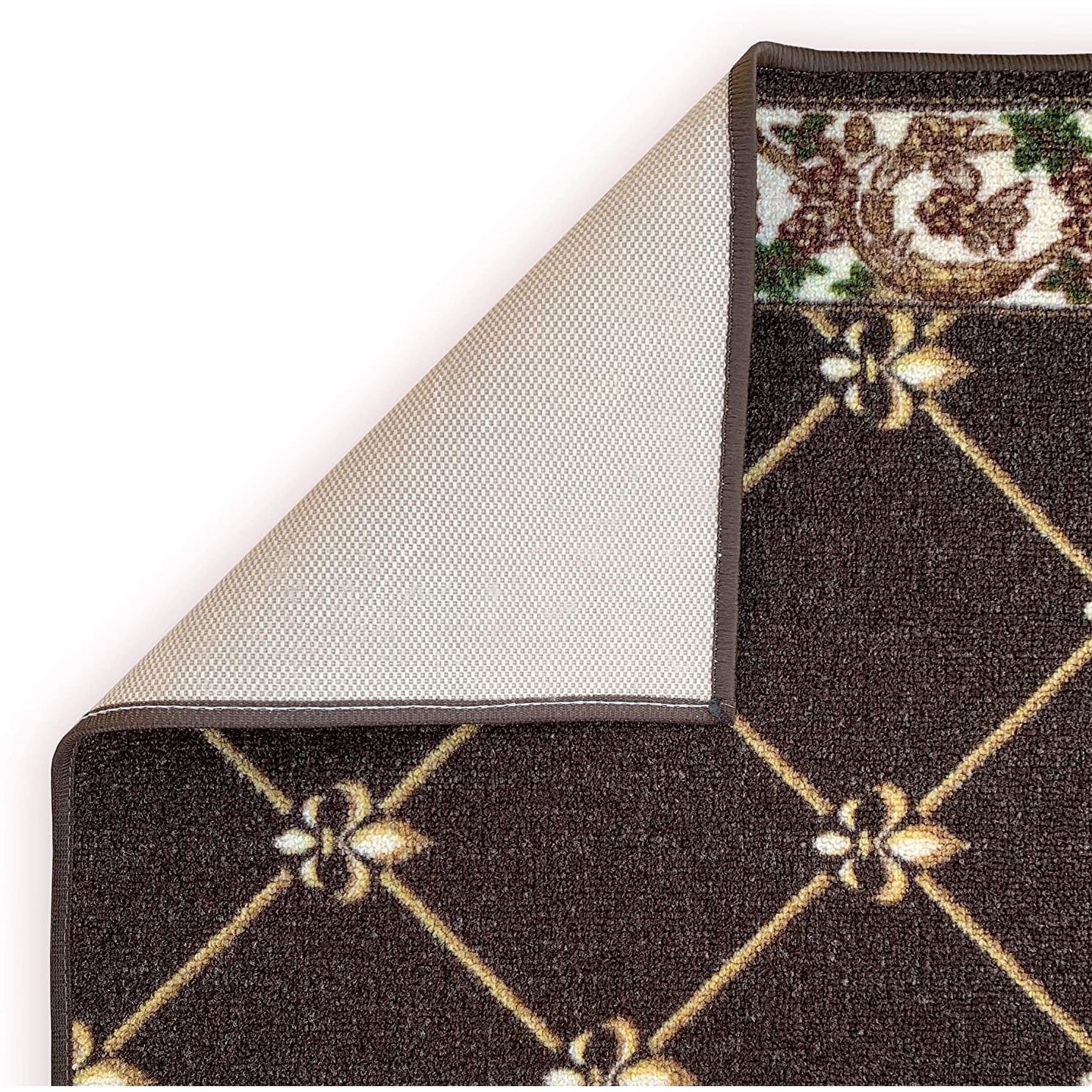 Tapis d'escalier antidérapant Fleur De Lis de 26 pouces de large, sur mesure