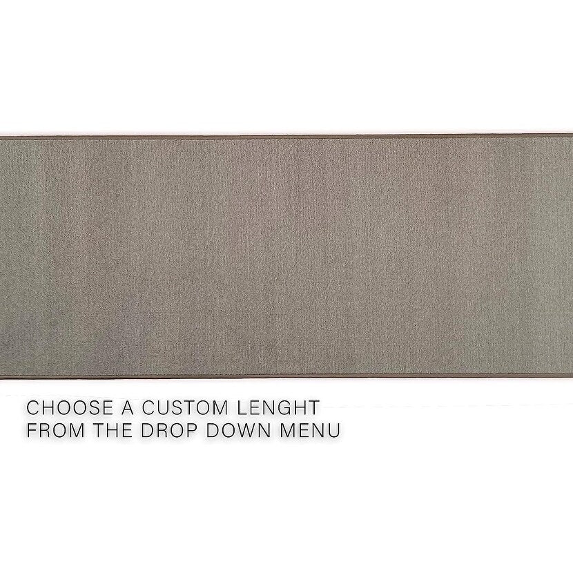 Tapis de couloir uni sur mesure, couleur beige, marron et rouge, avec envers en caoutchouc antidérapant, 66 cm de large et longueur au choix.