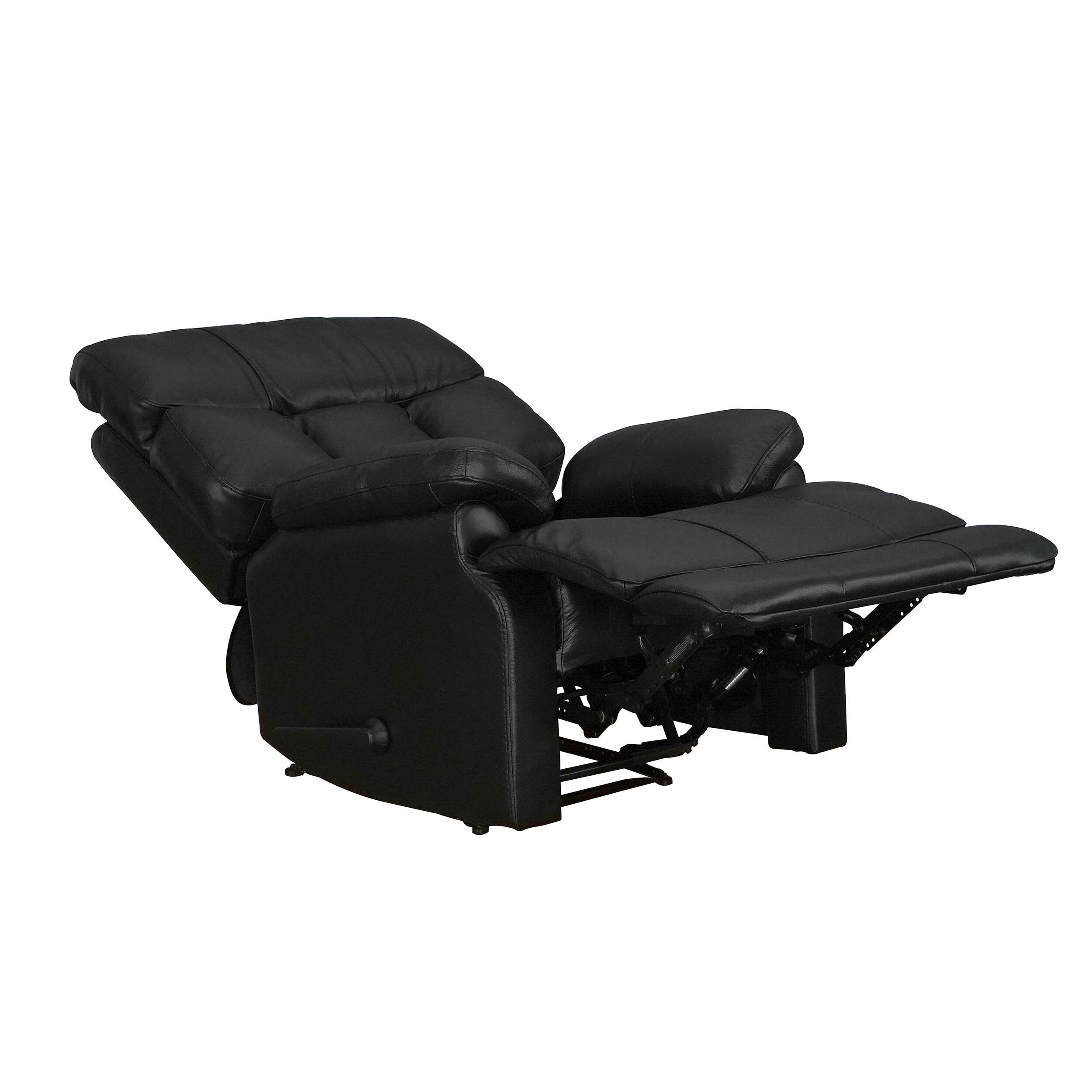 Fauteuil inclinable manuel extensible avec repose-pieds en cuir véritable marron de qualité supérieure Davin