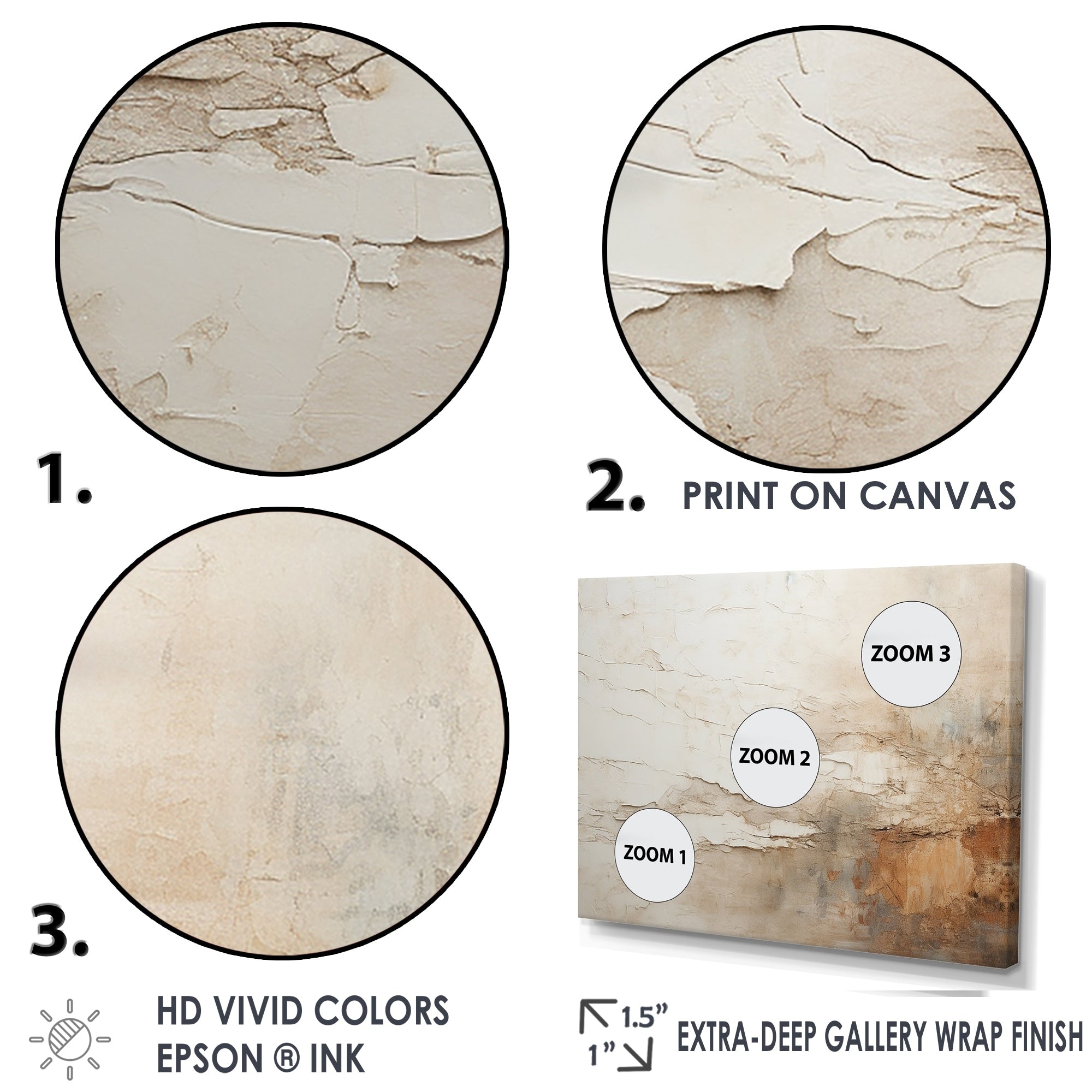 Peinture abstraite Designart beige et marron, fusion de peinture, encadrée, décoration murale pour salon