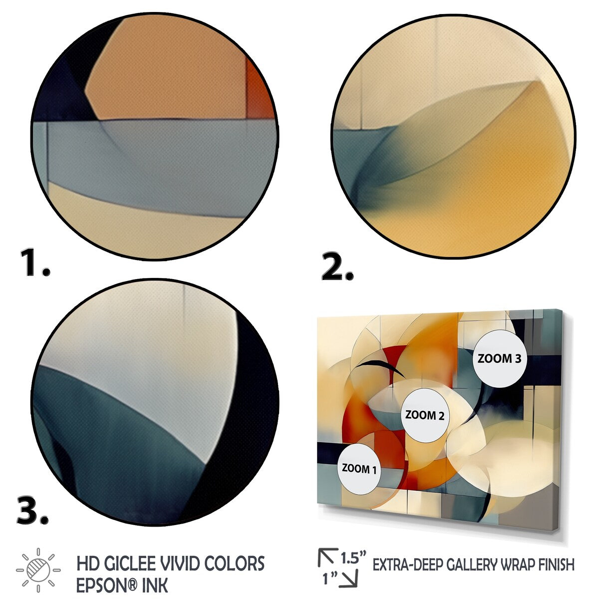 Designart : Exploration de motifs abstraits | Impressions sur toile encadrées géométriques modernes