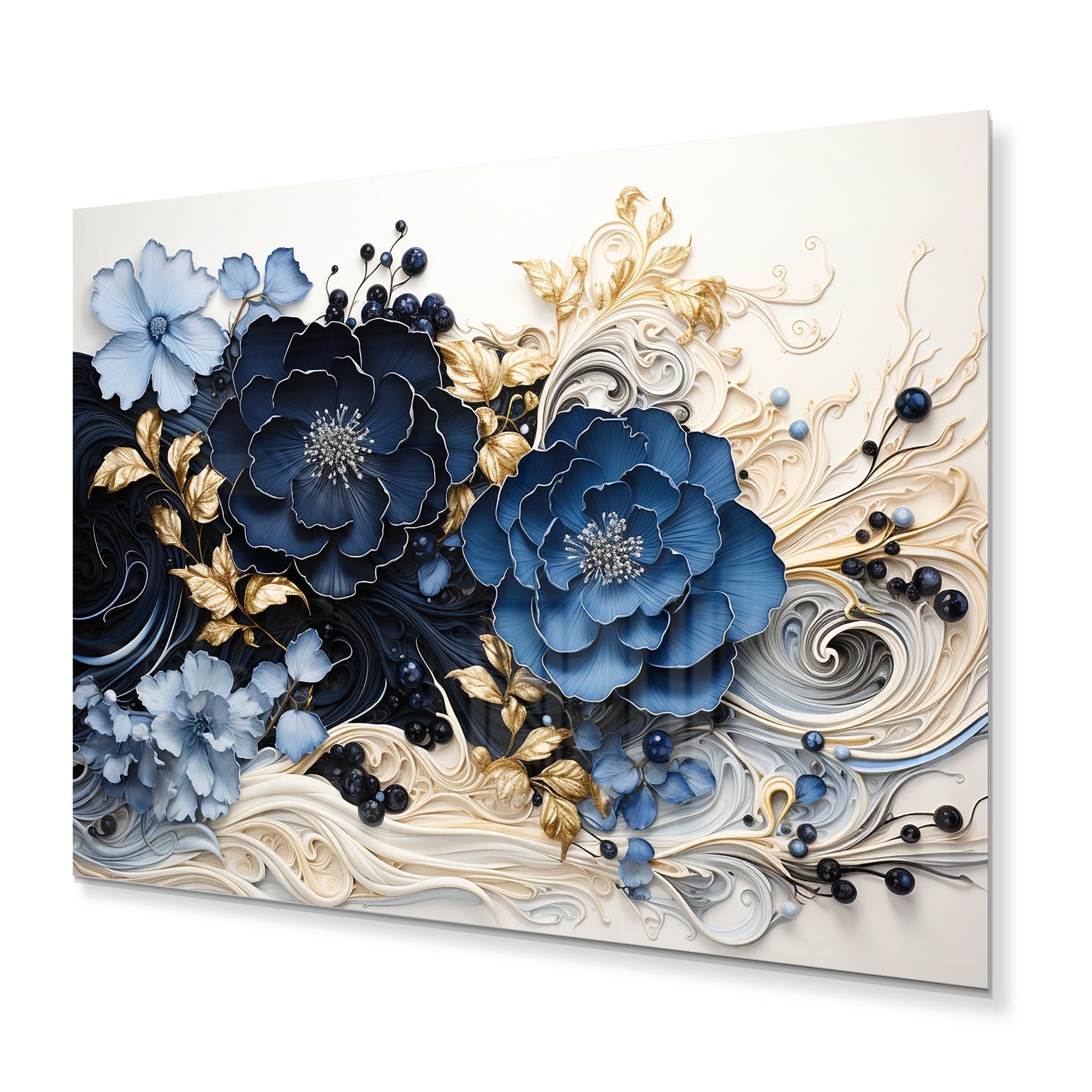 Designart Liquid Ink Spiralscape I Décoration murale en métal à spirales abstraites pour salon