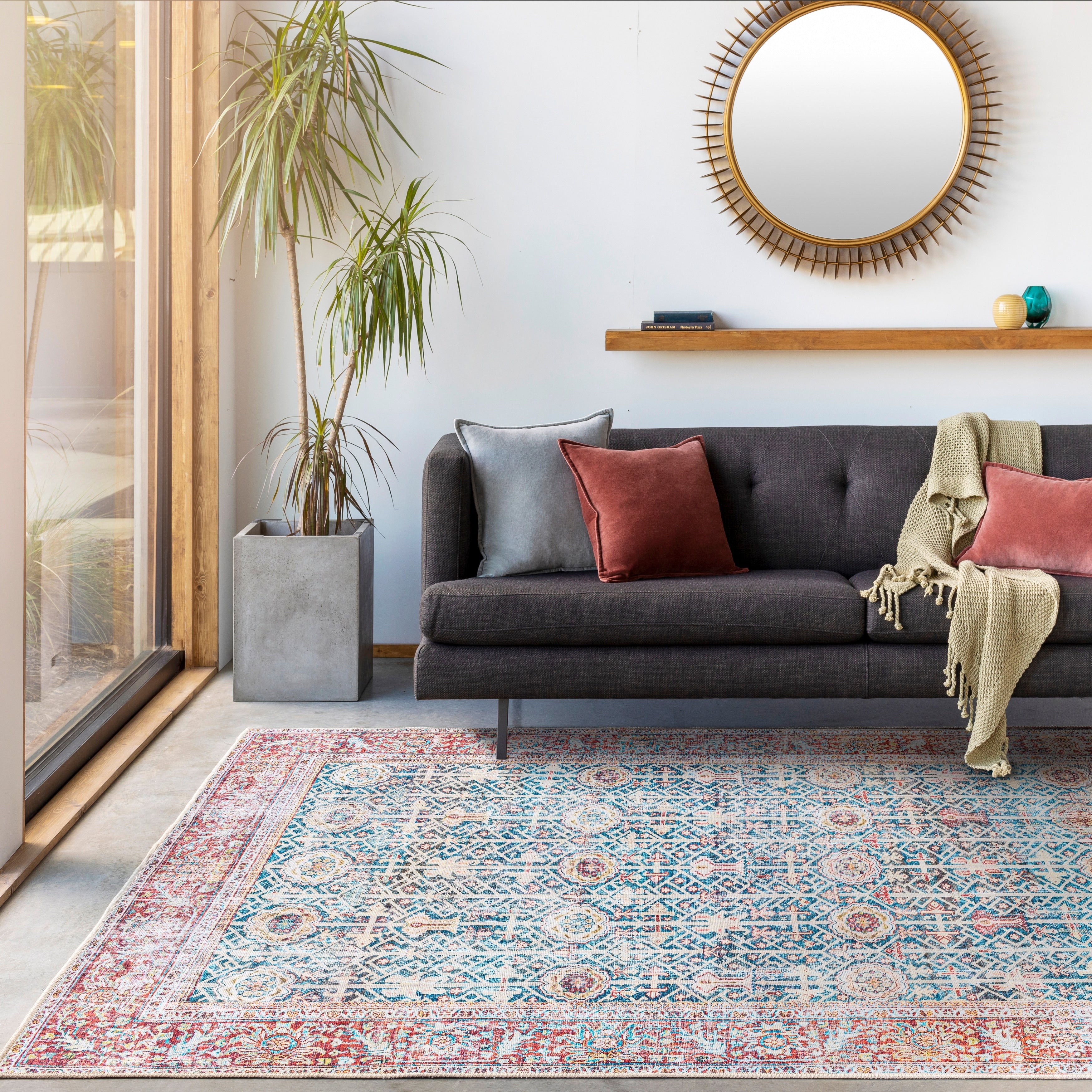 Tapis traditionnel vintage lavable en machine Domitian de Artistic Weavers