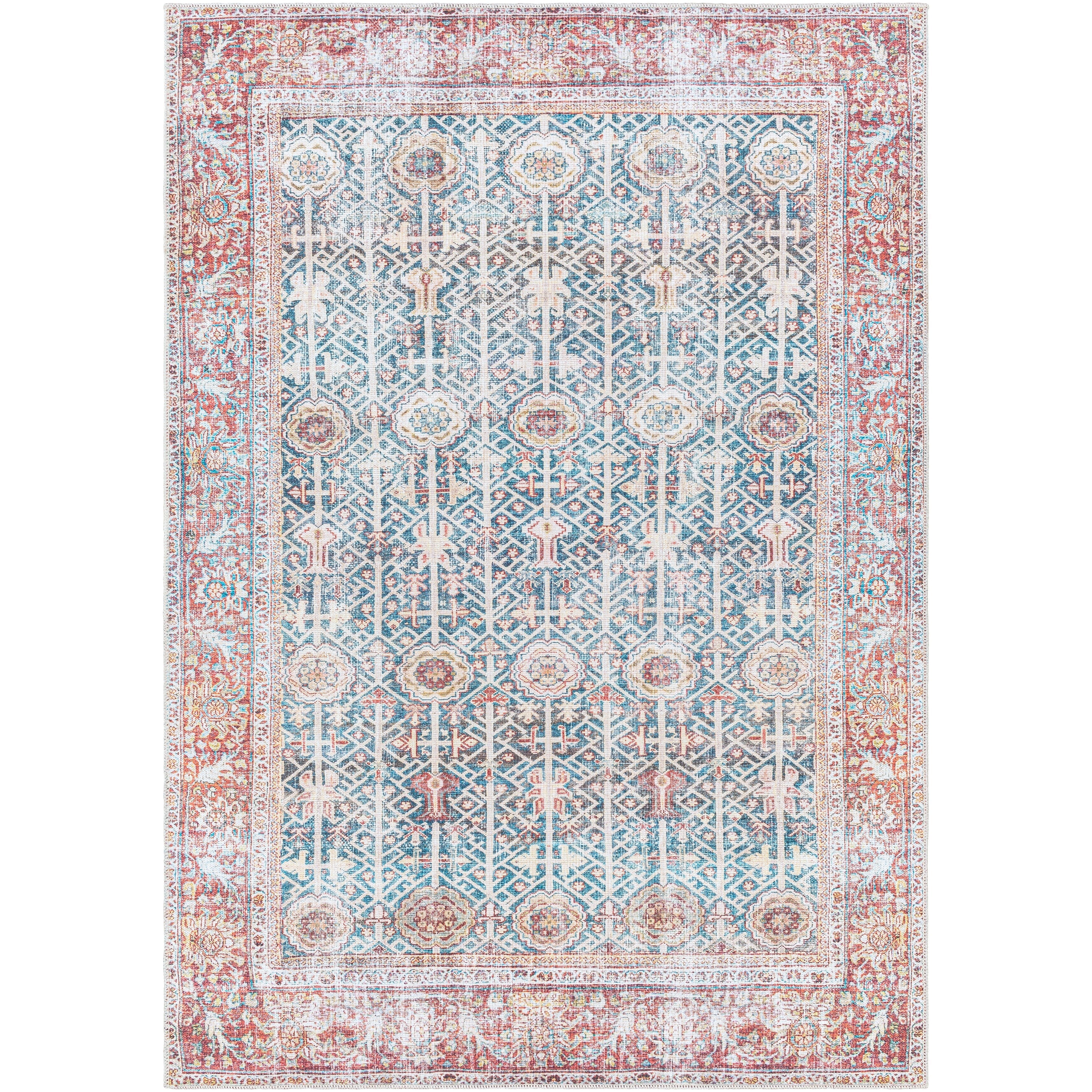 Tapis traditionnel vintage lavable en machine Domitian de Artistic Weavers