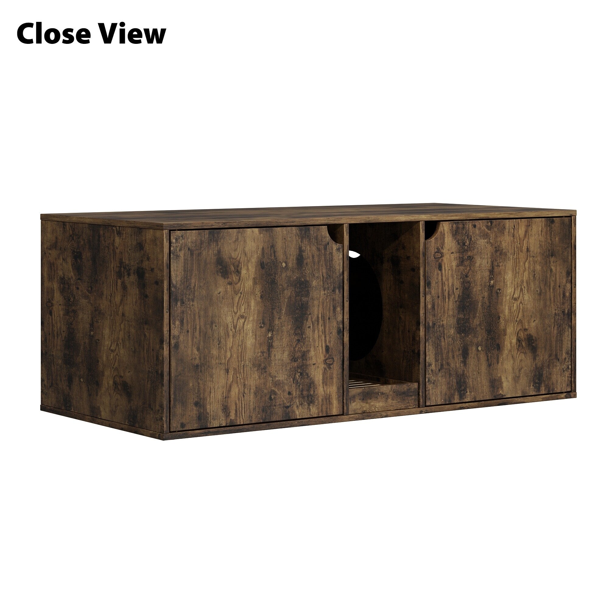 Bac à litière pour chat à deux compartiments, meuble multifonctionnel