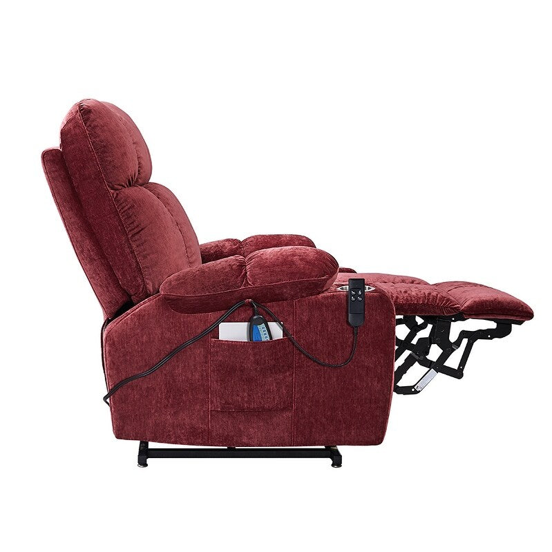 Fauteuil inclinable à double moteur OKIN pour personnes âgées avec chauffage, massage, inclinaison à 180° et dossier/repose-pieds réglable