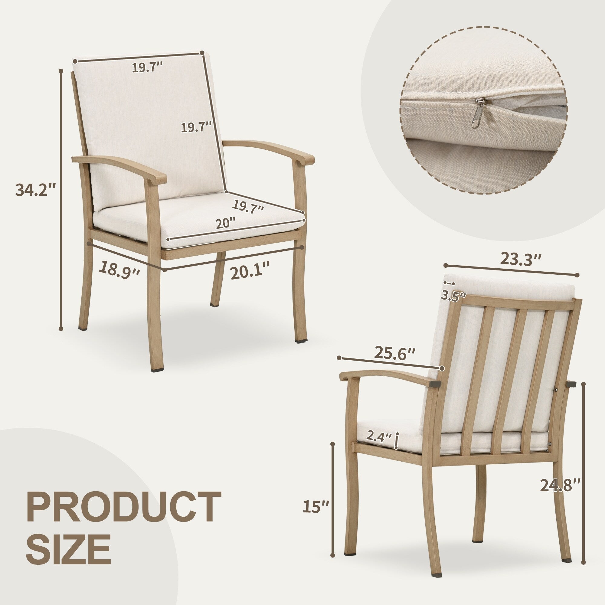 Ensemble de salle à manger de patio en aluminium EGEIROS LIFE AluLux 9 pièces avec 2 chaises pivotantes, 6 chaises et coussins lavables