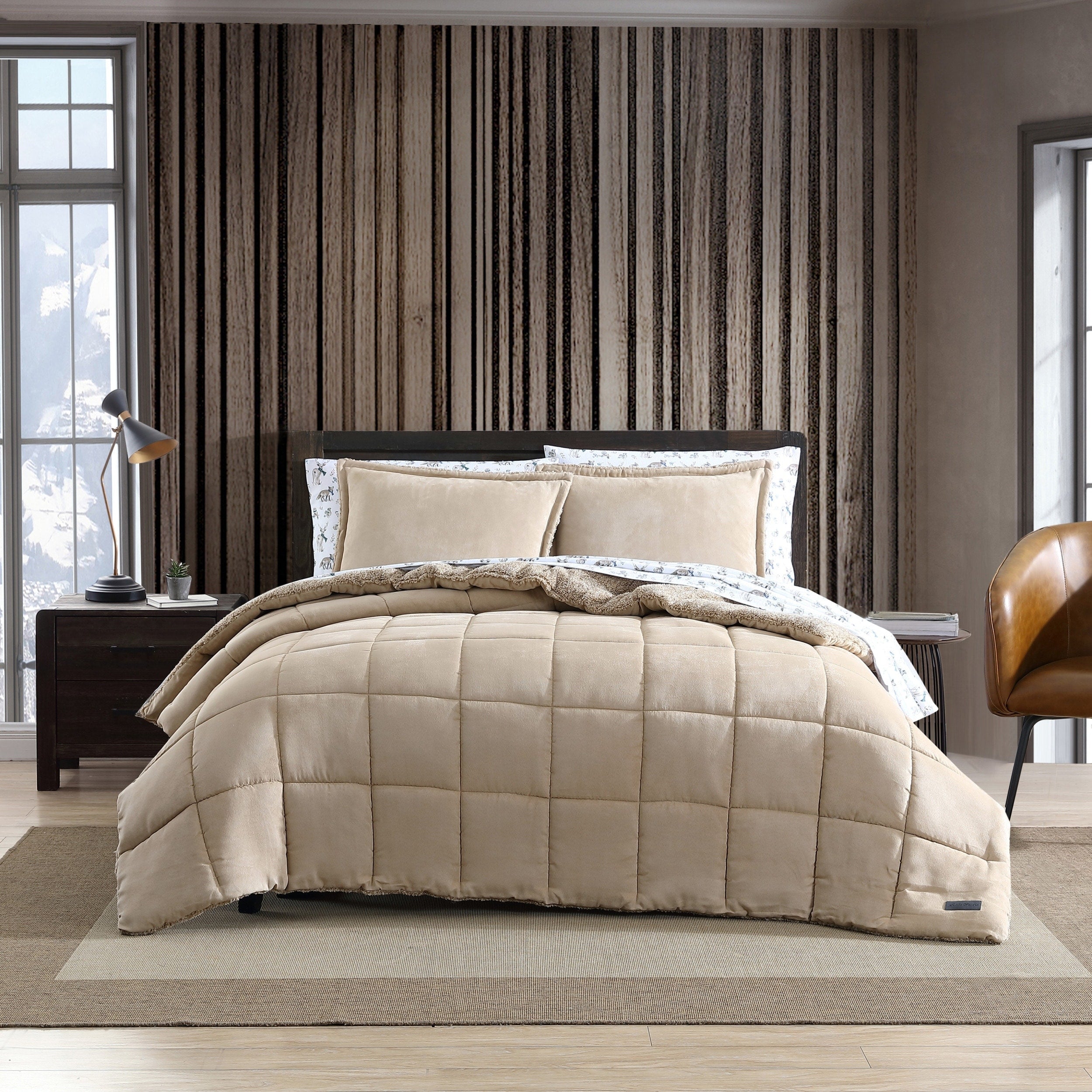 Ensemble couette et taie d'oreiller texturés en faux suède Eddie Bauer Sherwood