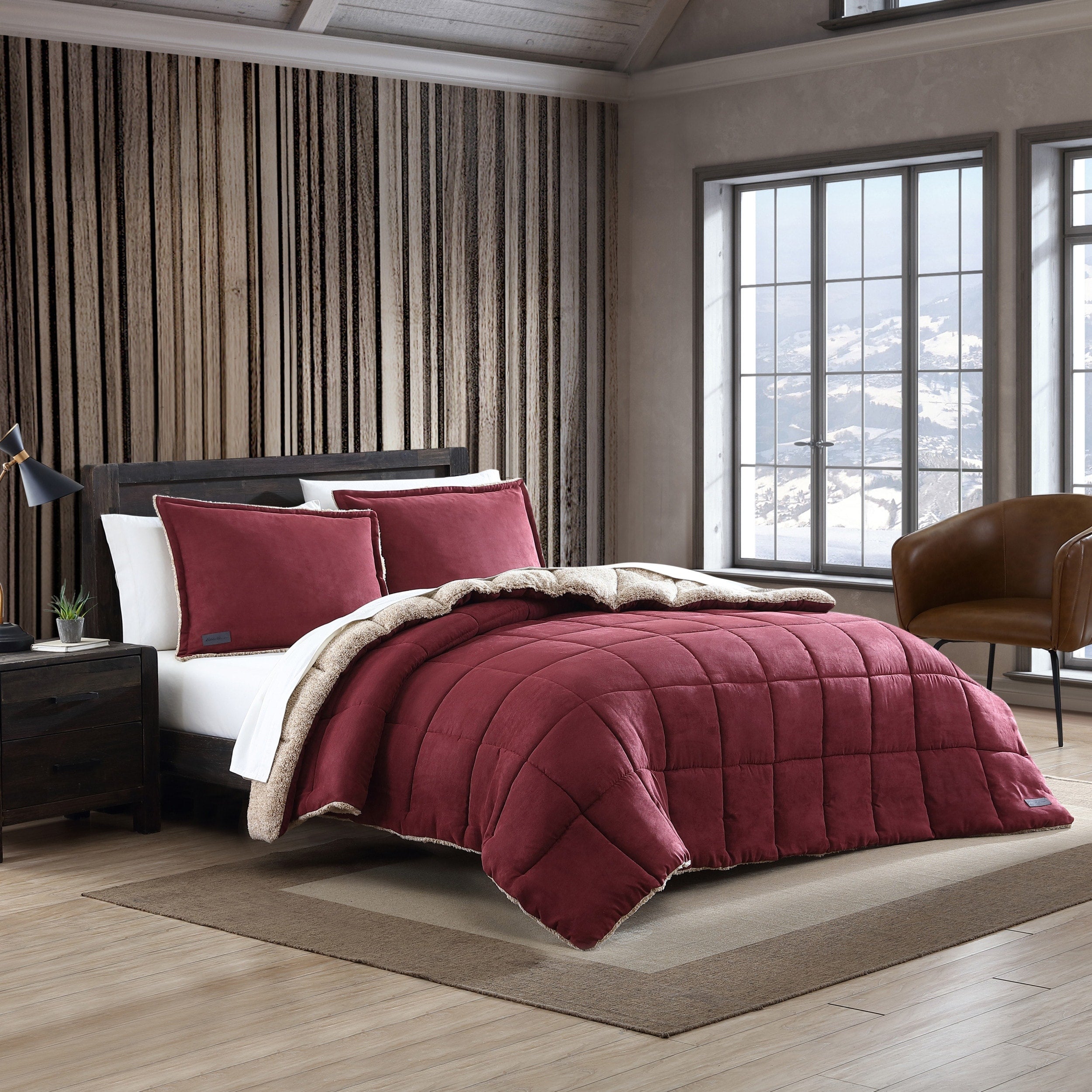 Ensemble couette et taie d'oreiller texturés en faux suède Eddie Bauer Sherwood