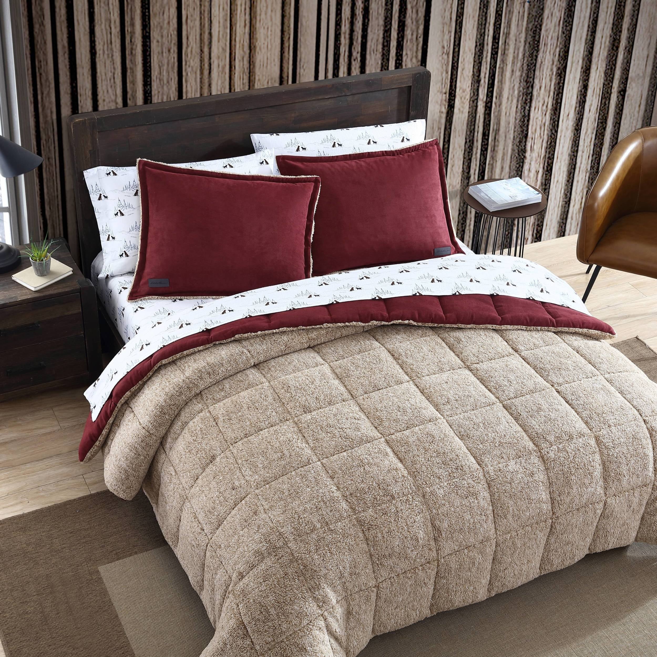 Ensemble couette et taie d'oreiller texturés en faux suède Eddie Bauer Sherwood