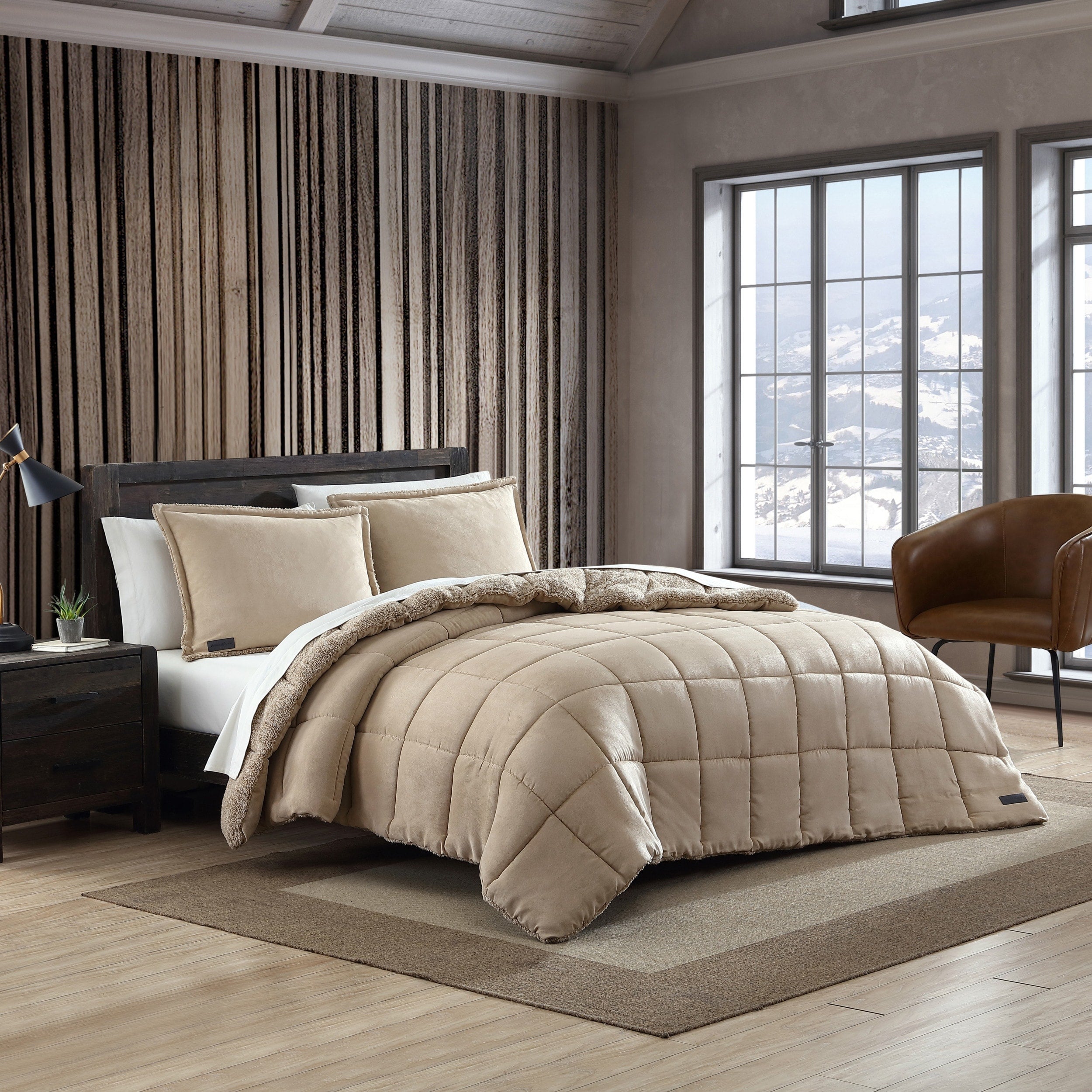 Ensemble couette et taie d'oreiller texturés en faux suède Eddie Bauer Sherwood