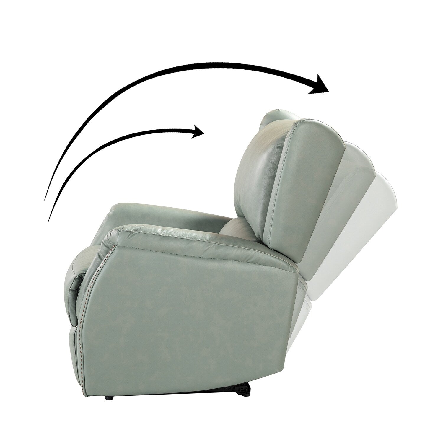 Fauteuil inclinable électrique en cuir véritable Eduardo avec port USB, lot de 2