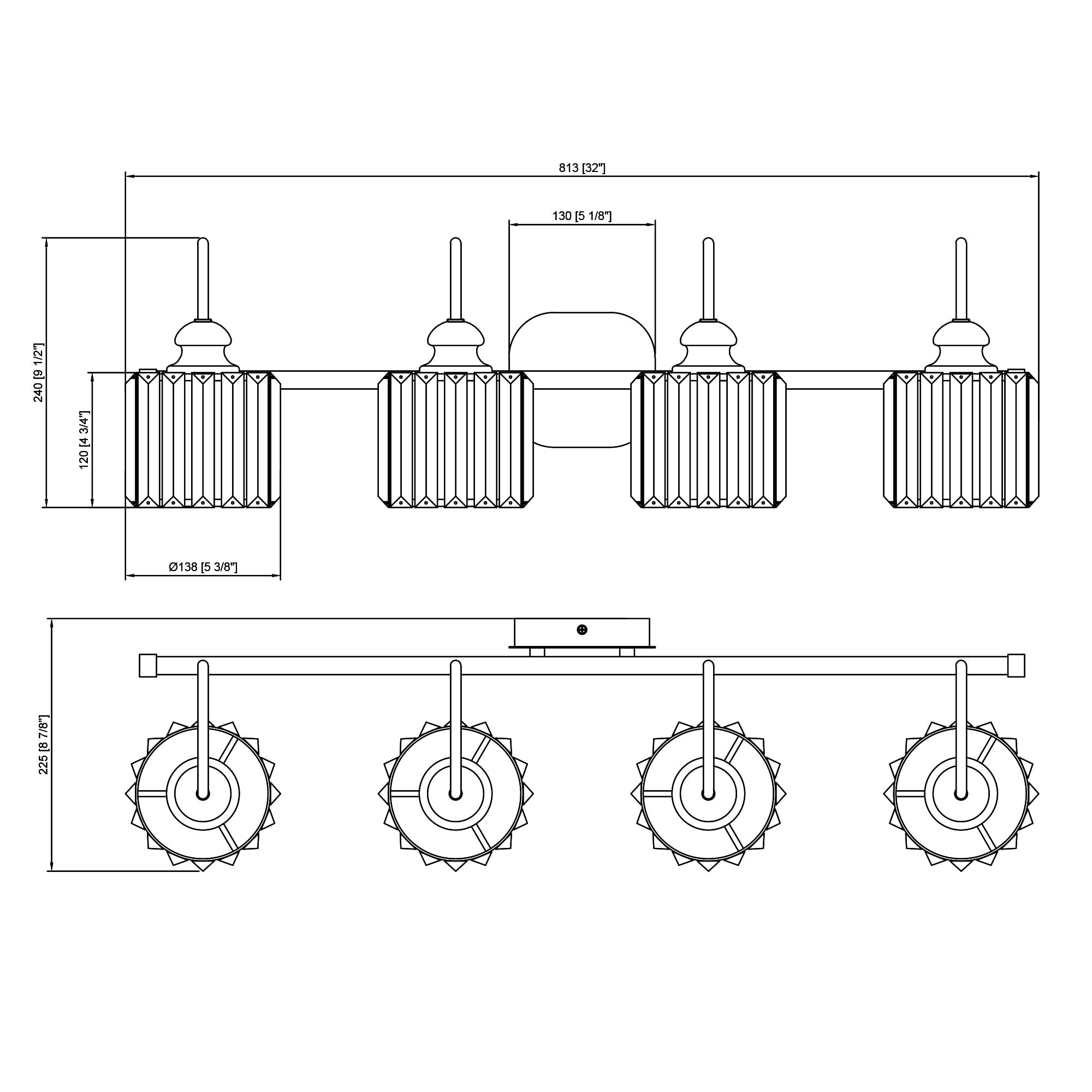 Appliques murales modernes ExBrite en cristal doré rose à 1, 2, 3, 4 ou 5 lumières pour salle de bain, à intensité variable