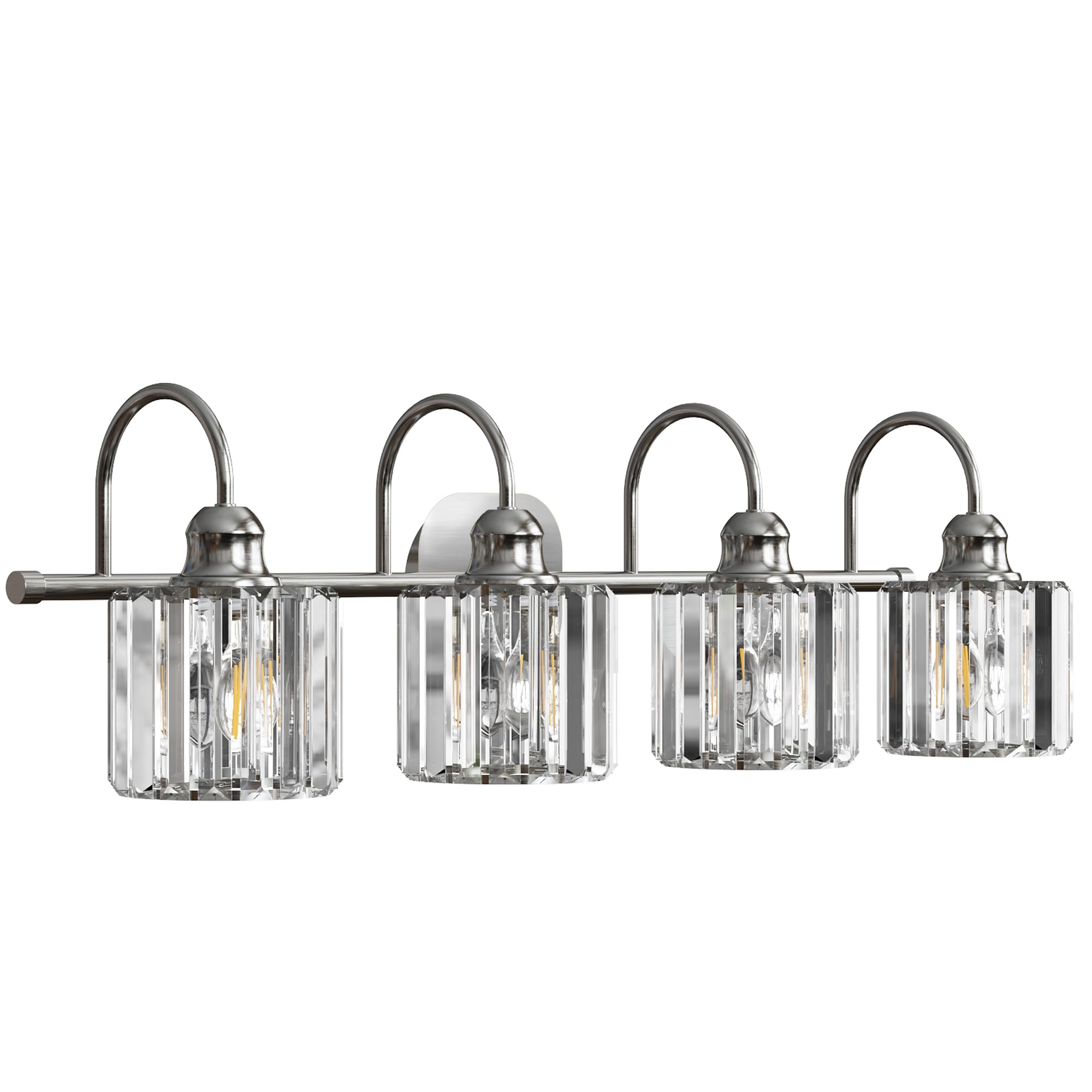 Appliques murales modernes ExBrite en cristal doré rose à 1, 2, 3, 4 ou 5 lumières pour salle de bain, à intensité variable