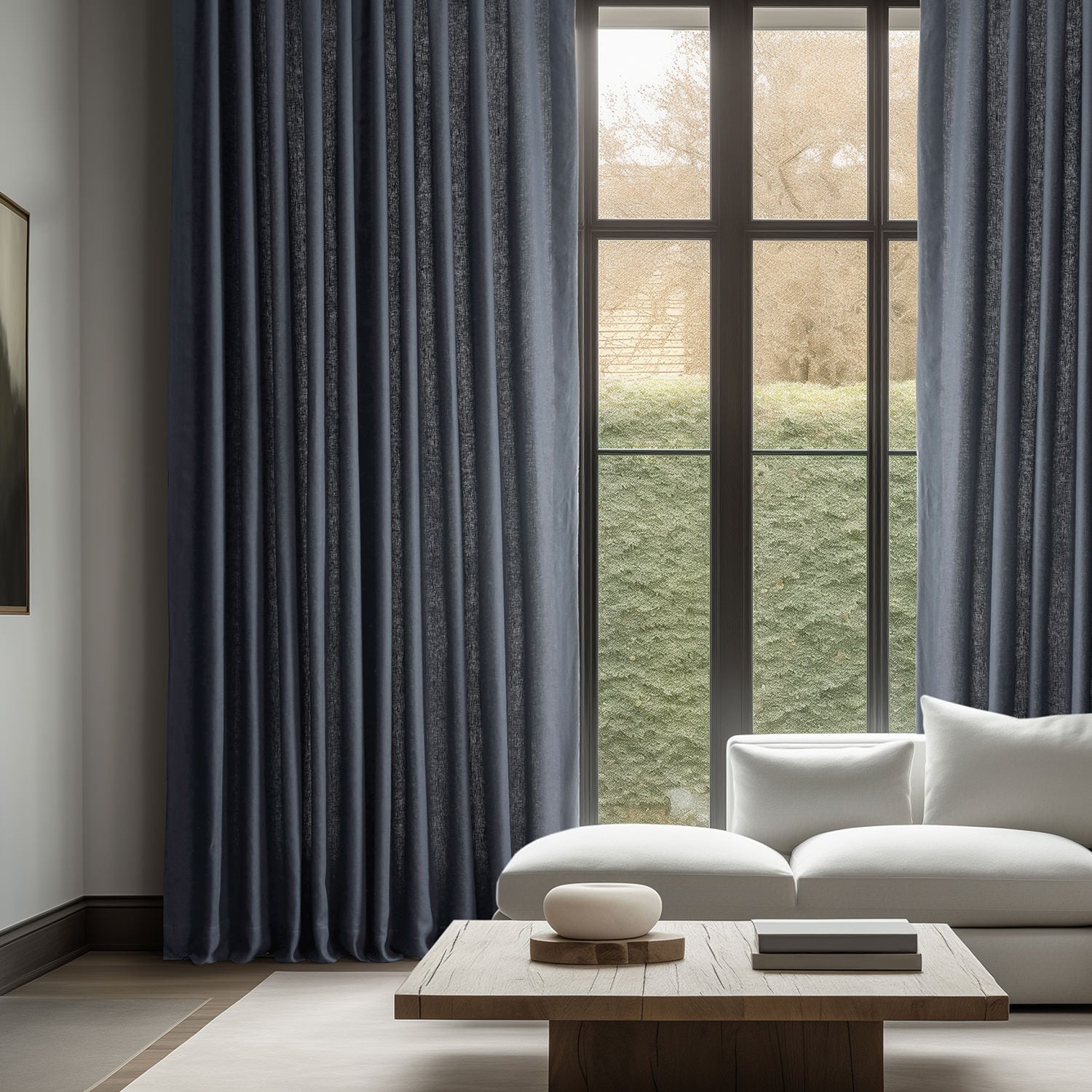 Rideaux occultants en lin français de tissus exclusifs - Rideaux élégants et luxueux (1 panneau)