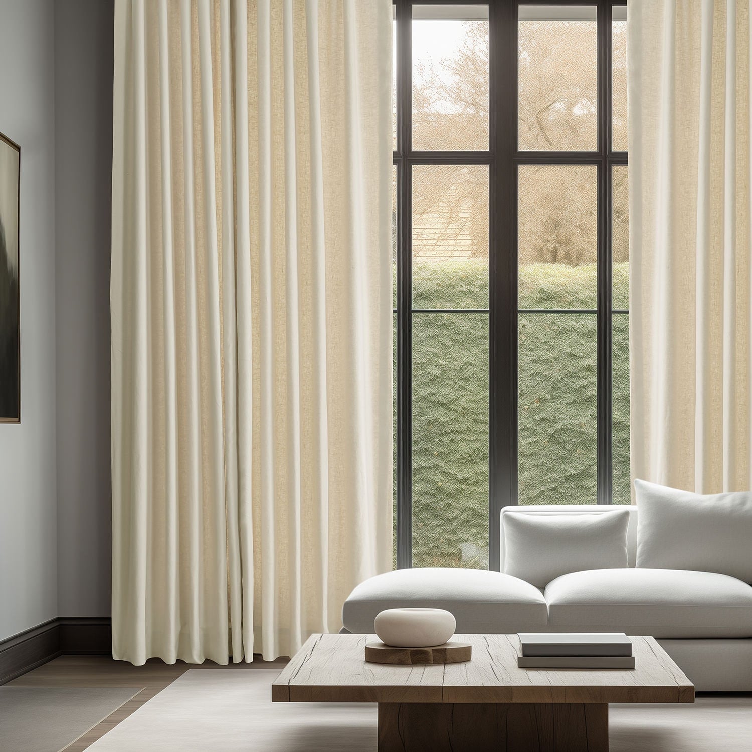 Rideaux occultants en lin français de tissus exclusifs - Rideaux élégants et luxueux (1 panneau)