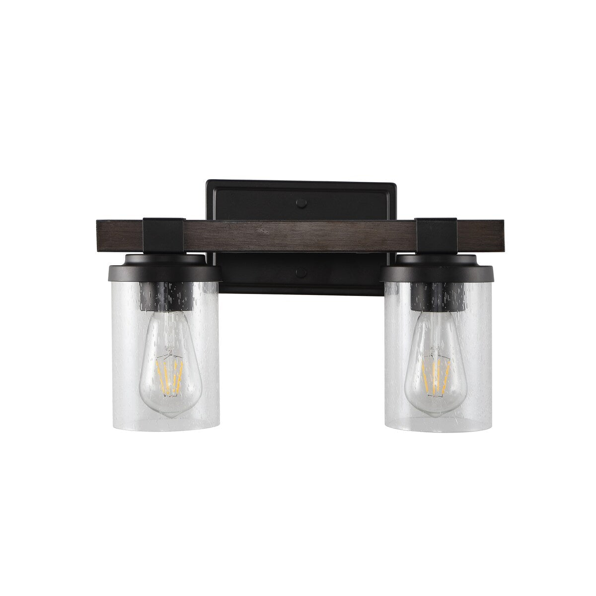 Applique murale à LED style rustique en fer et verre grainé, par JONATHAN Y