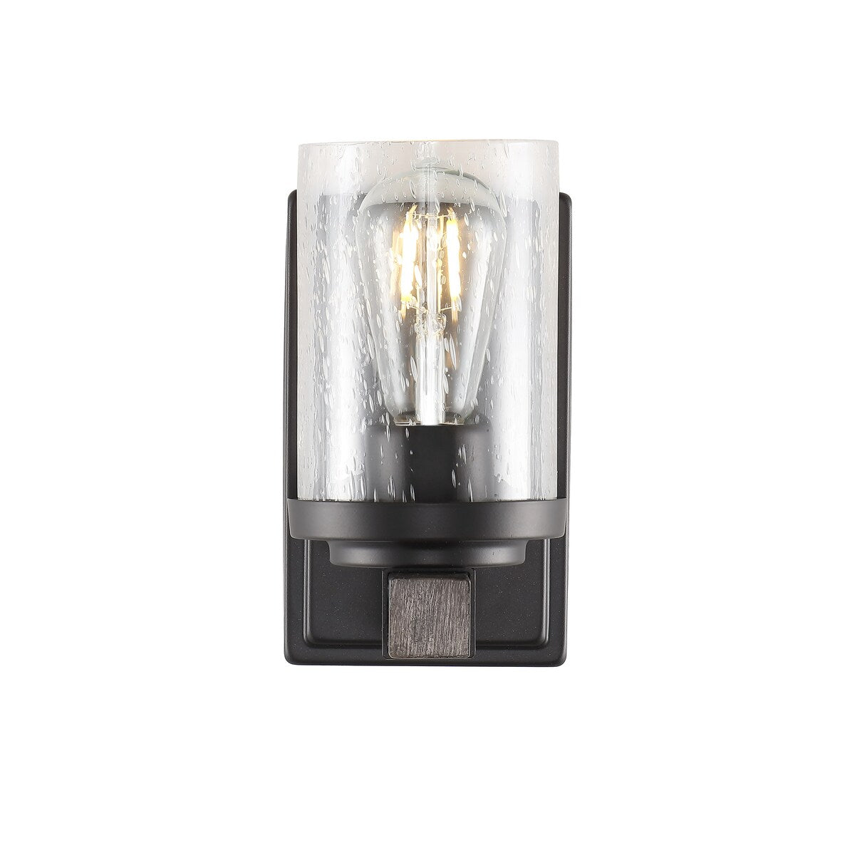 Applique murale à LED style rustique en fer et verre grainé, par JONATHAN Y