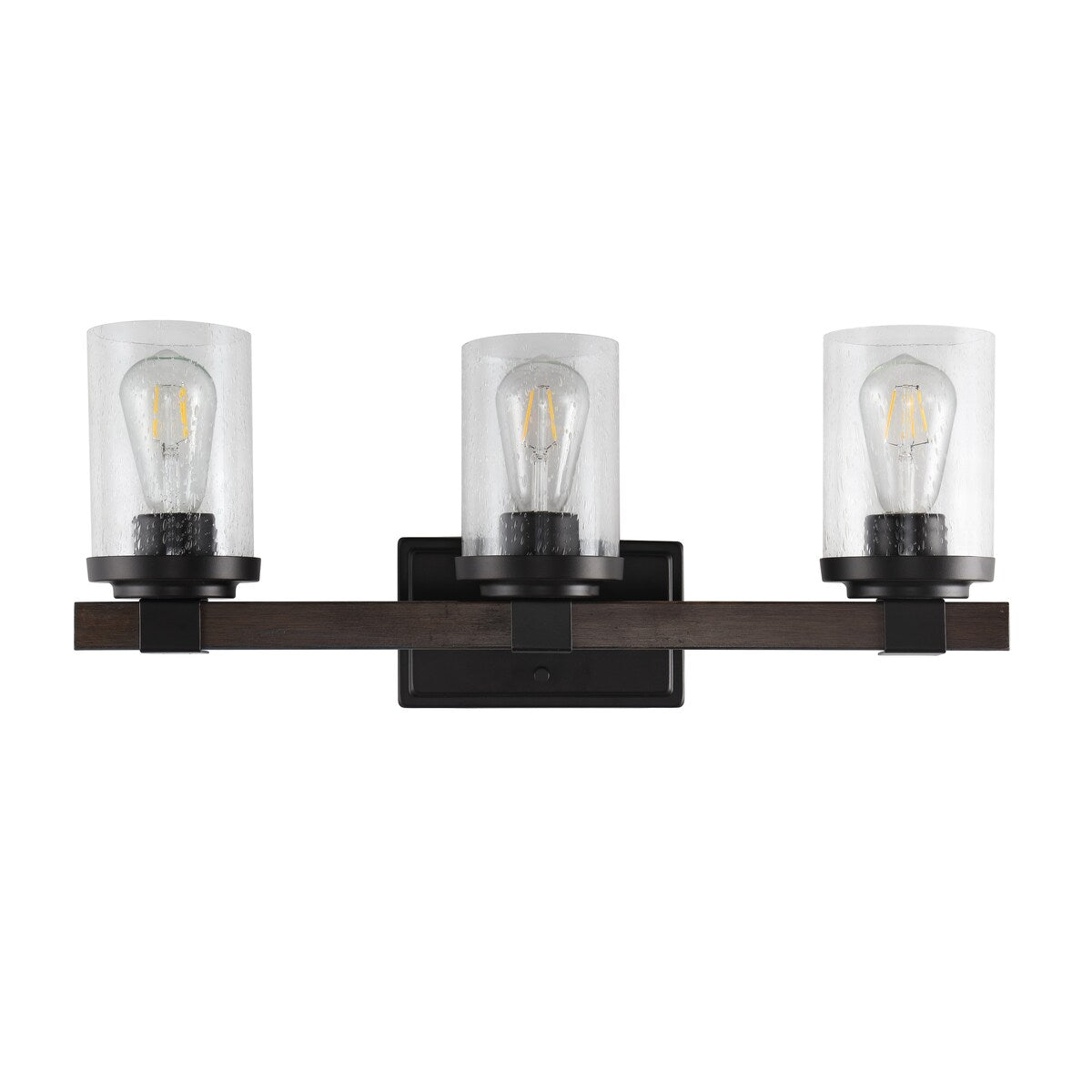 Applique murale à LED style rustique en fer et verre grainé, par JONATHAN Y