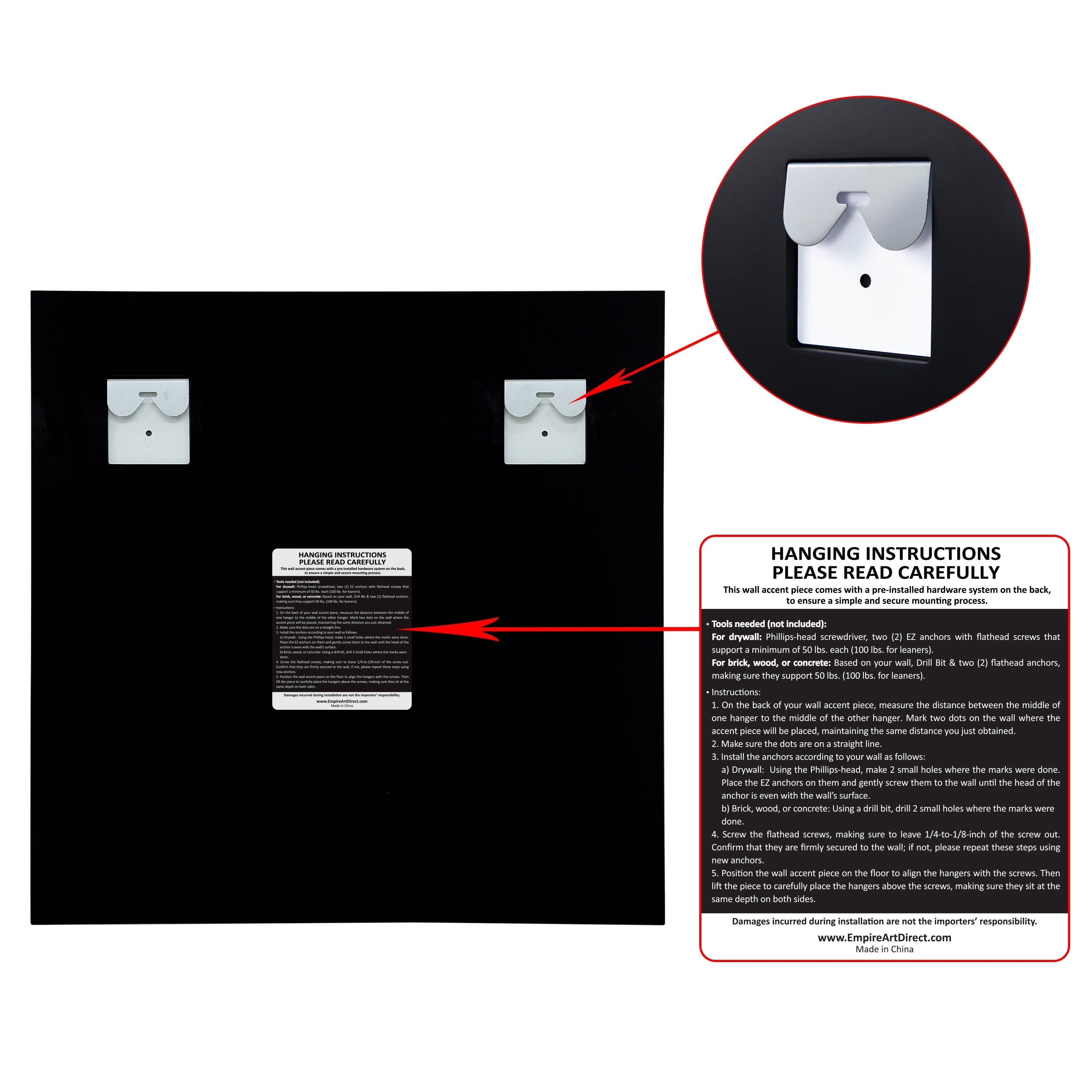 Miroir mural biseauté sans cadre à prisme - Carré/Rectangulaire - Transparent