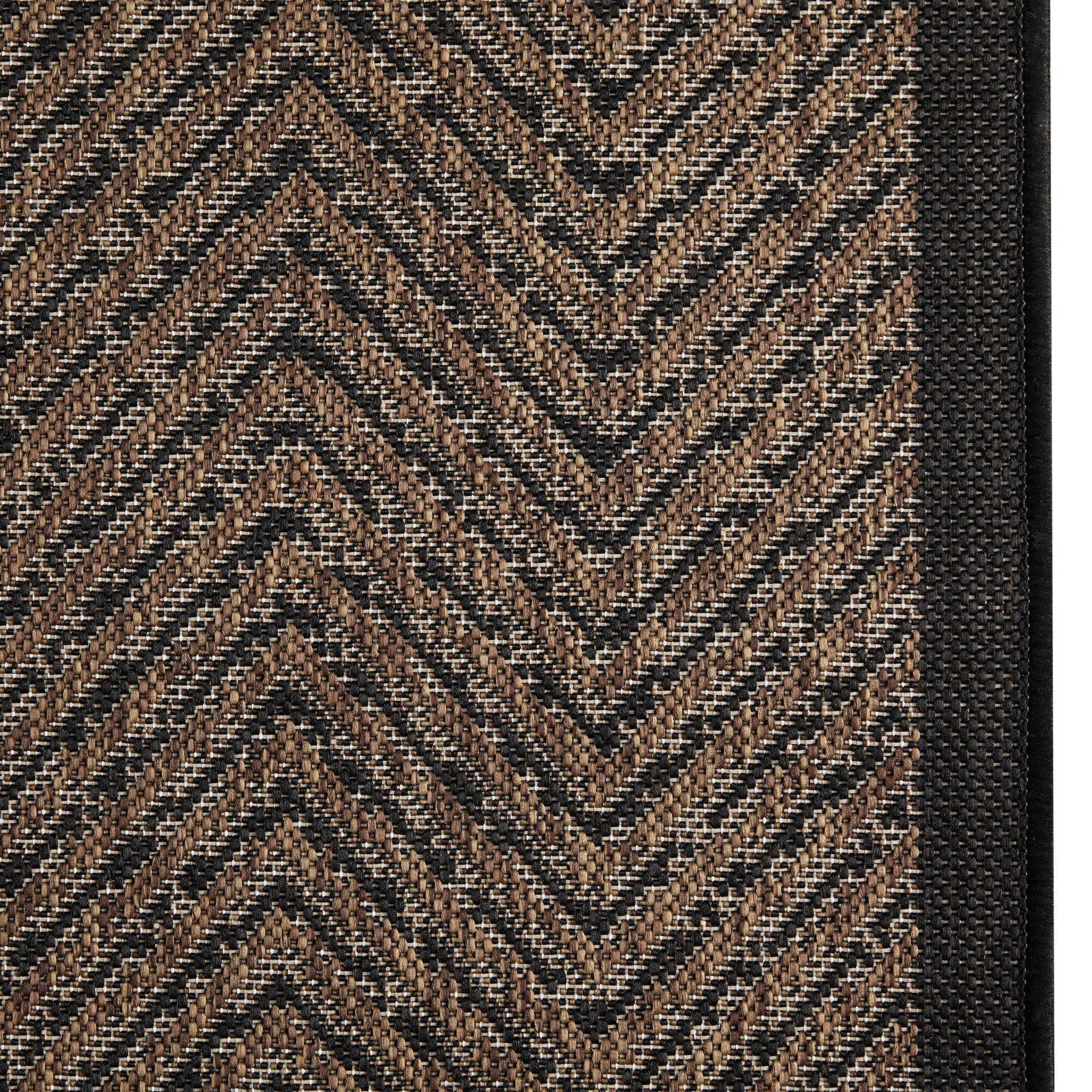 Tapis d'intérieur/extérieur texturé à chevrons naturel/noir Madison Park Hurley