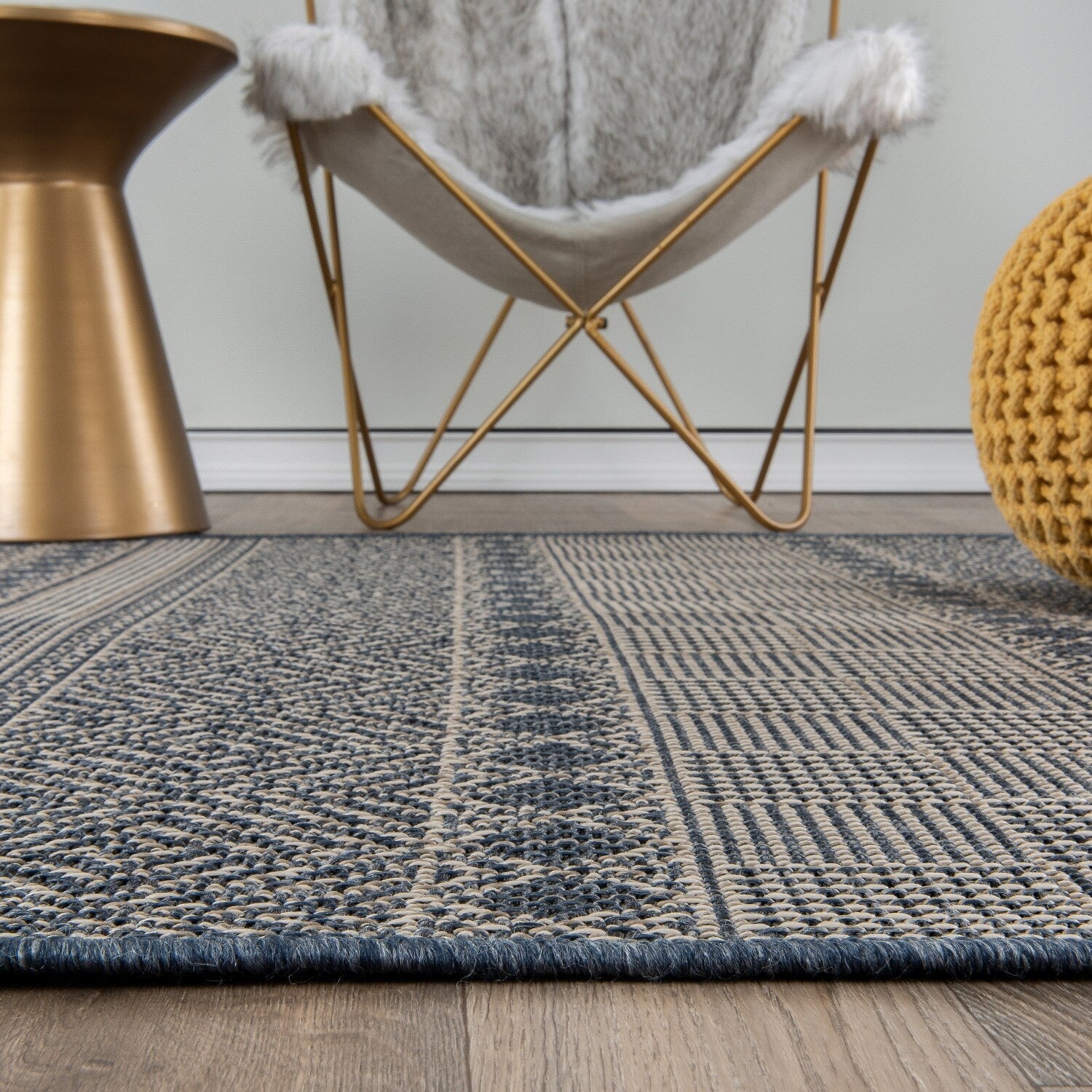 Tapis d'intérieur/extérieur géométrique bohème