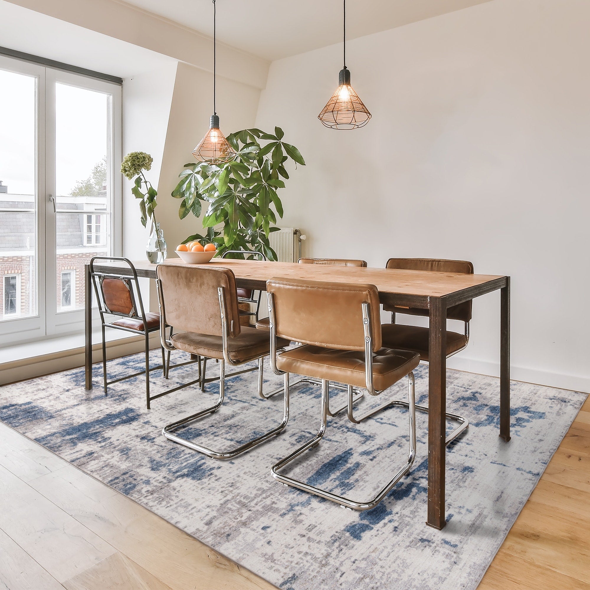 Tapis antidérapant lavable en polyester à poils plats imprimé numériquement par Gertmenian Crystal Print