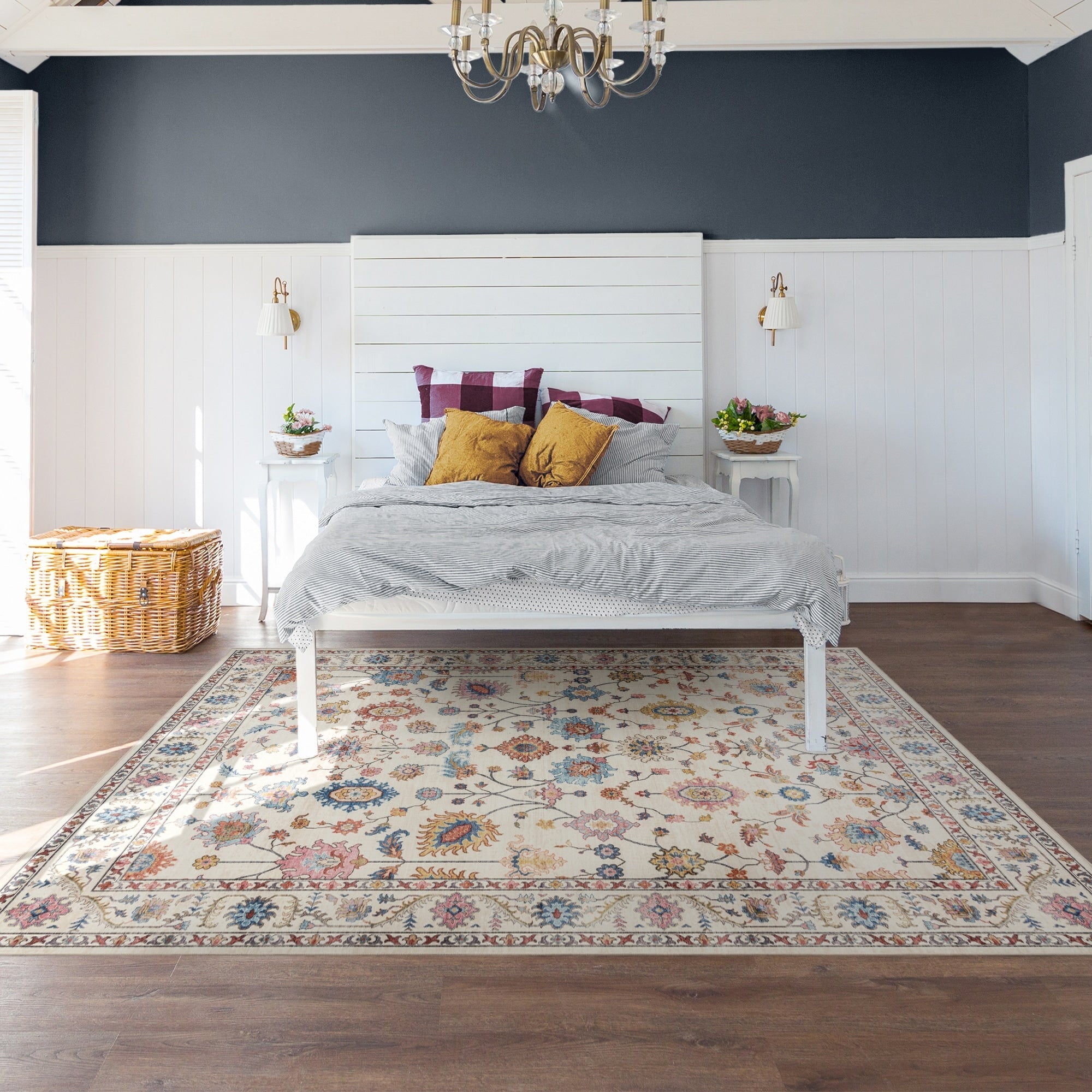 Tapis antidérapant lavable en polyester à poils plats imprimé numériquement par Gertmenian Crystal Print