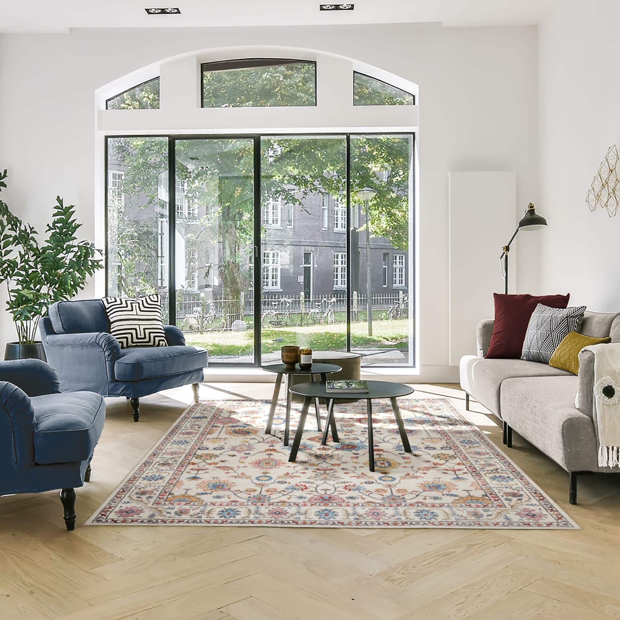 Tapis antidérapant lavable en polyester à poils plats imprimé numériquement par Gertmenian Crystal Print