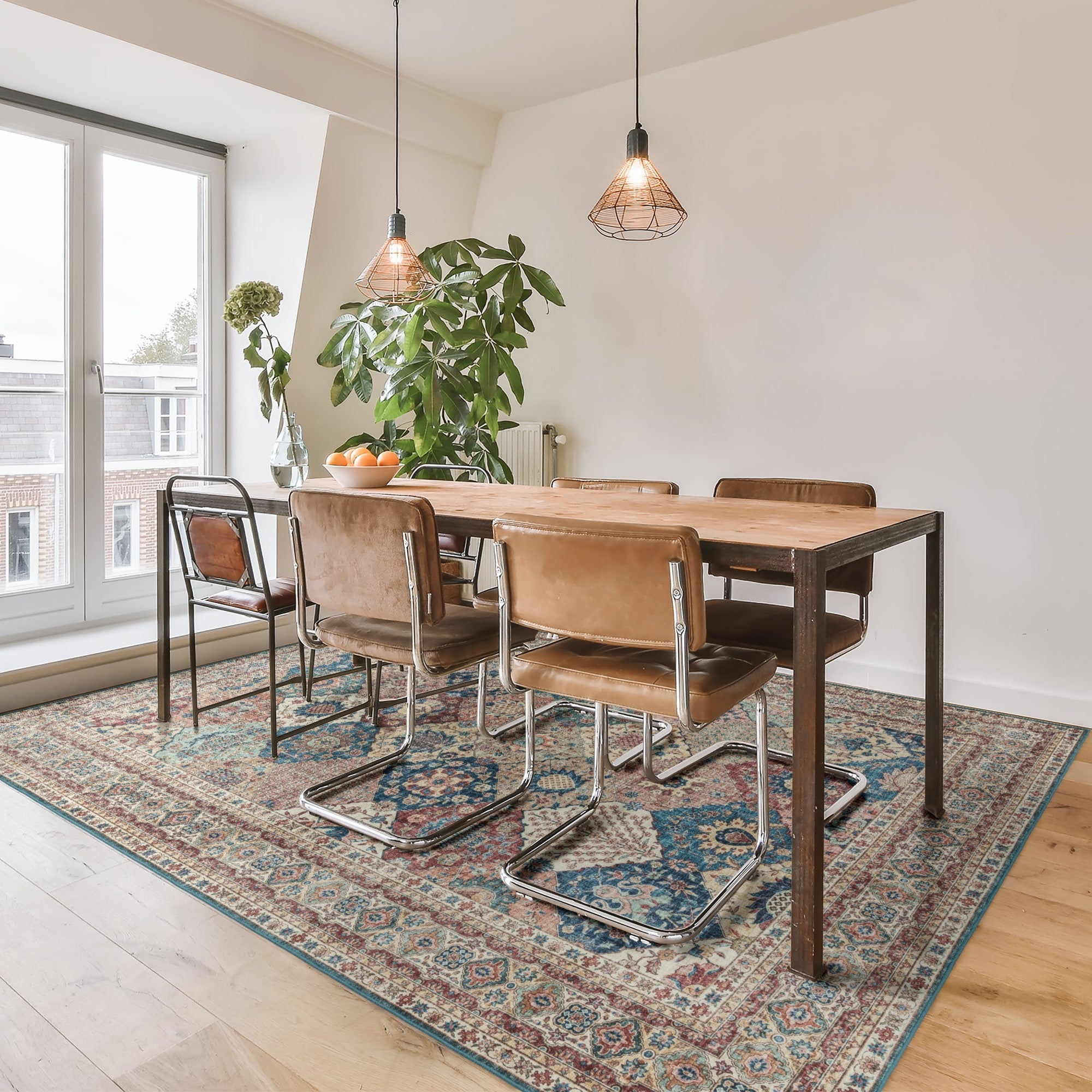 Tapis antidérapant lavable en polyester à poils plats imprimé numériquement par Gertmenian Crystal Print