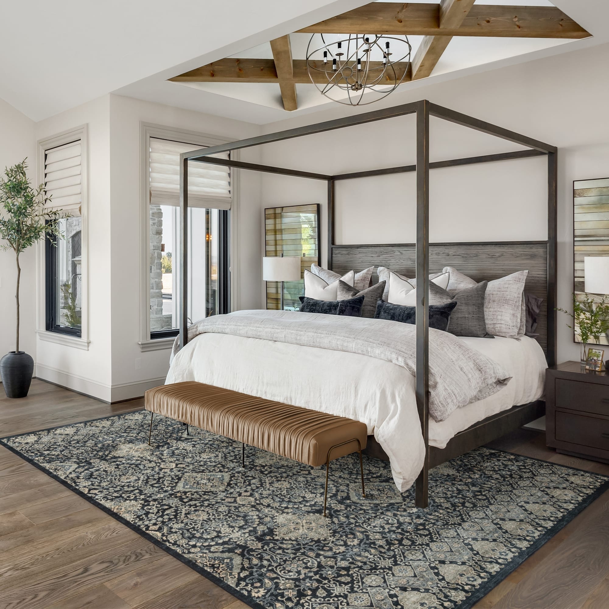 Tapis antidérapant lavable en polyester à poils plats imprimé numériquement par Gertmenian Crystal Print