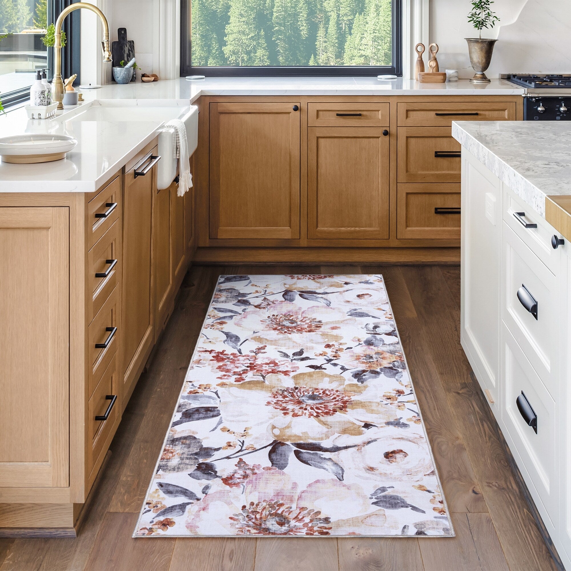 Tapis antidérapant lavable en polyester à poils plats imprimé numériquement par Gertmenian Crystal Print