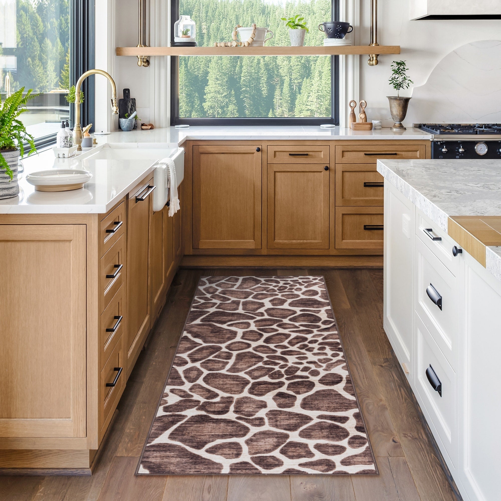 Tapis antidérapant lavable en polyester à poils plats imprimé numériquement par Gertmenian Crystal Print