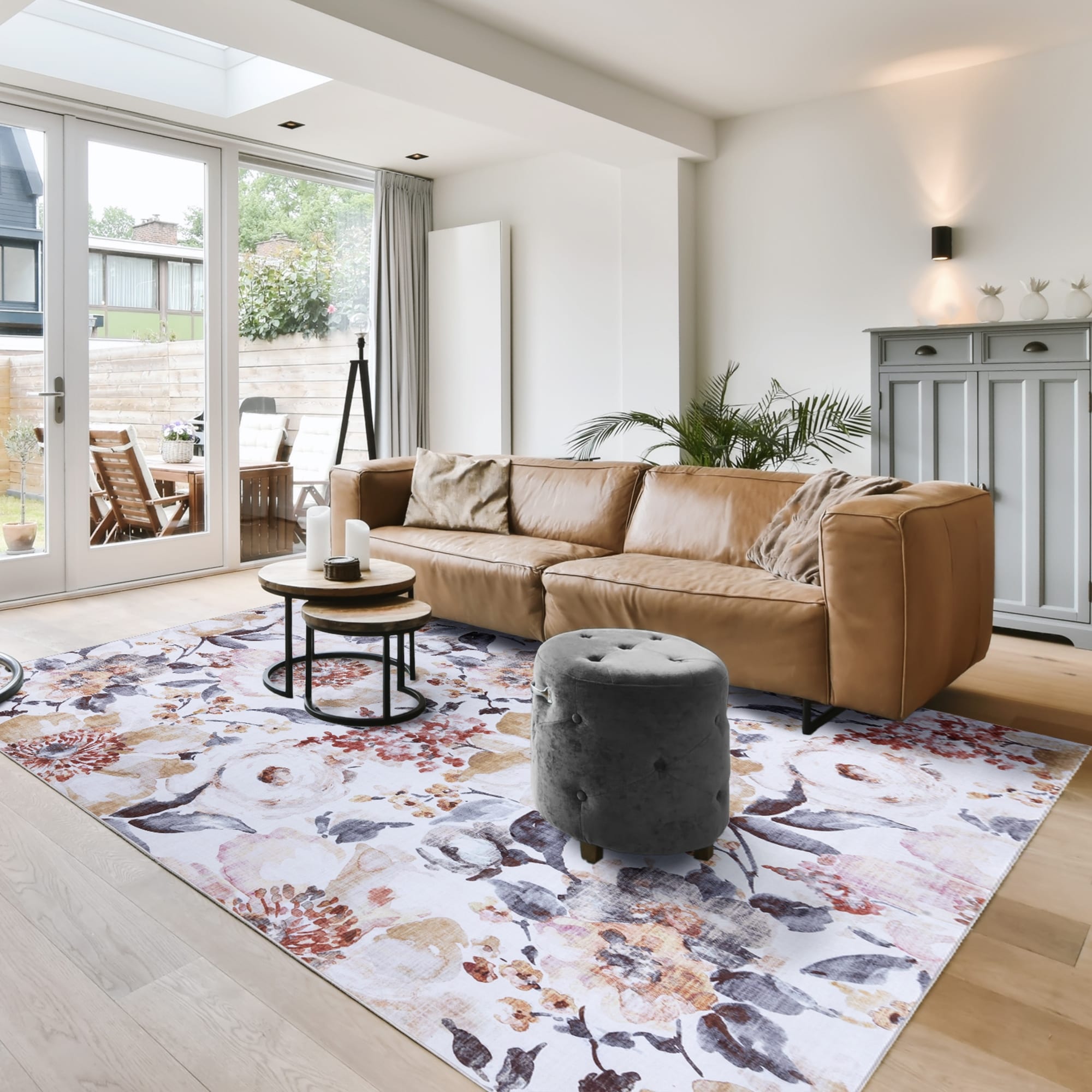 Tapis antidérapant lavable en polyester à poils plats imprimé numériquement par Gertmenian Crystal Print