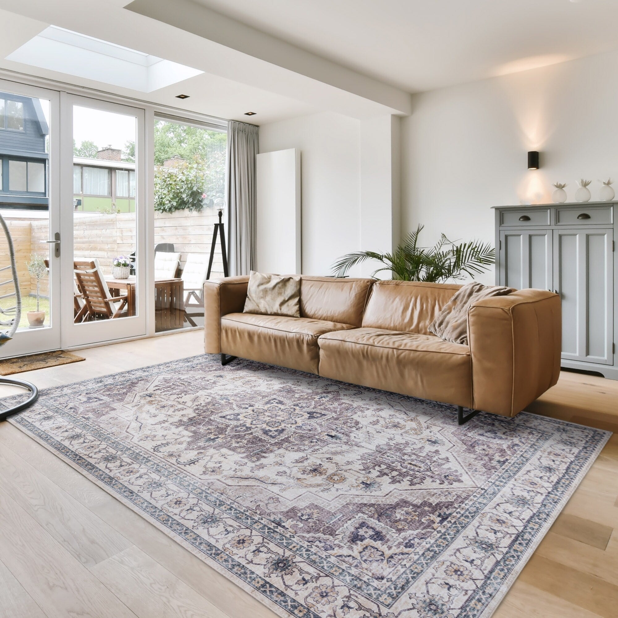 Tapis antidérapant lavable en polyester à poils plats imprimé numériquement par Gertmenian Crystal Print