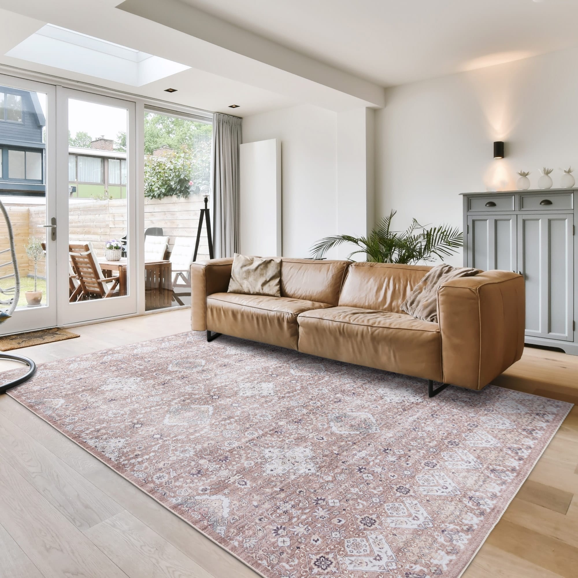 Tapis antidérapant lavable en polyester à poils plats imprimé numériquement par Gertmenian Crystal Print