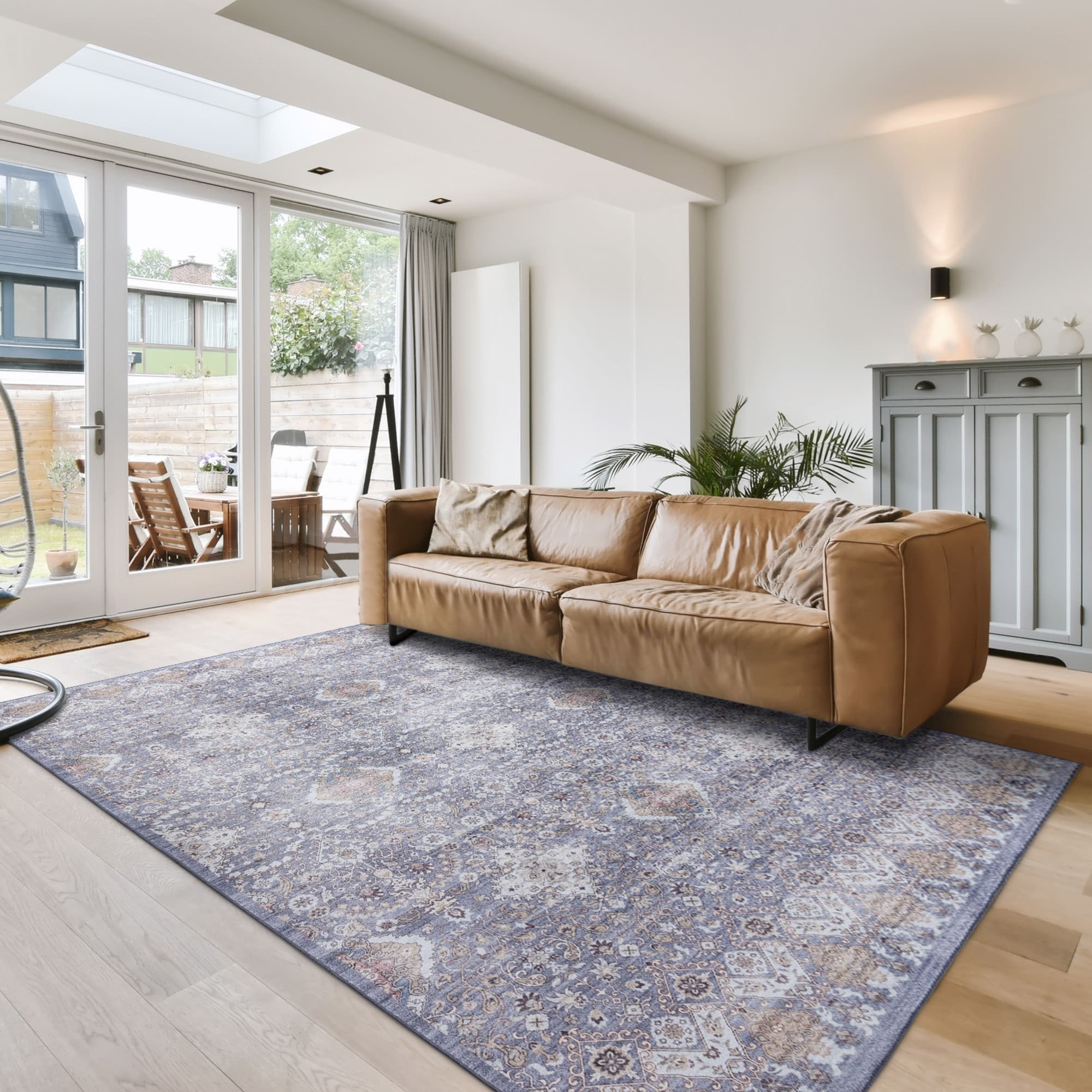 Tapis antidérapant lavable en polyester à poils plats imprimé numériquement par Gertmenian Crystal Print