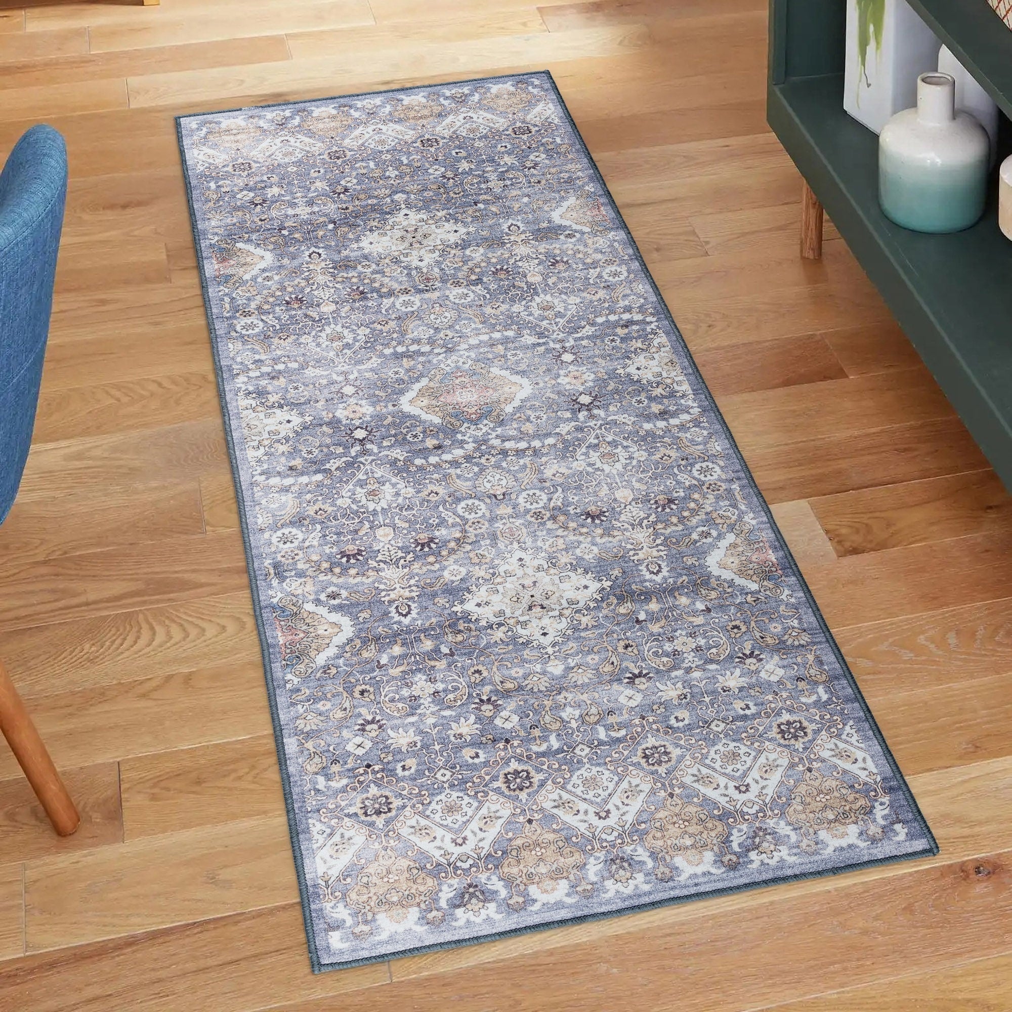 Tapis antidérapant lavable en polyester à poils plats imprimé numériquement par Gertmenian Crystal Print