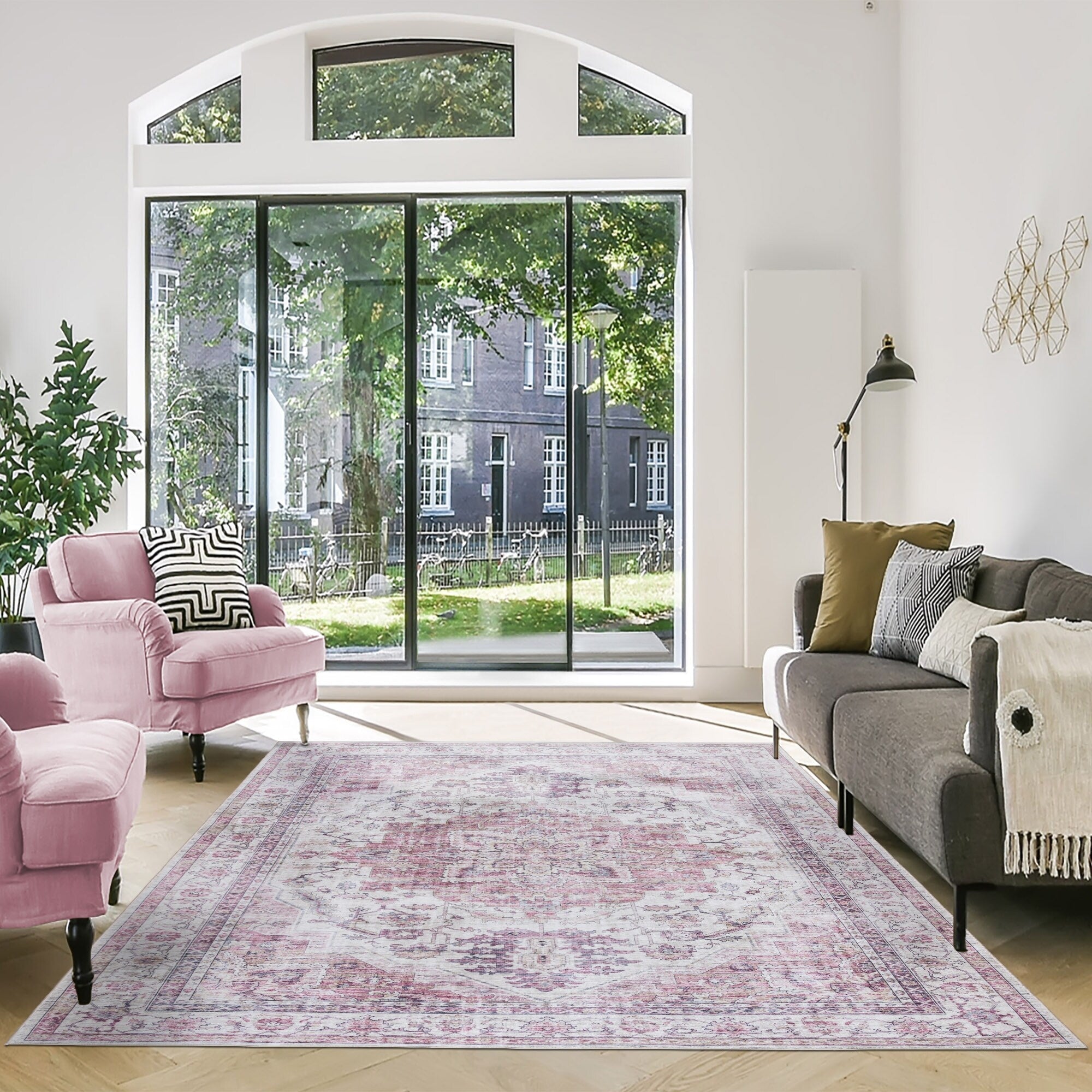 Tapis antidérapant lavable en polyester à poils plats imprimé numériquement par Gertmenian Crystal Print