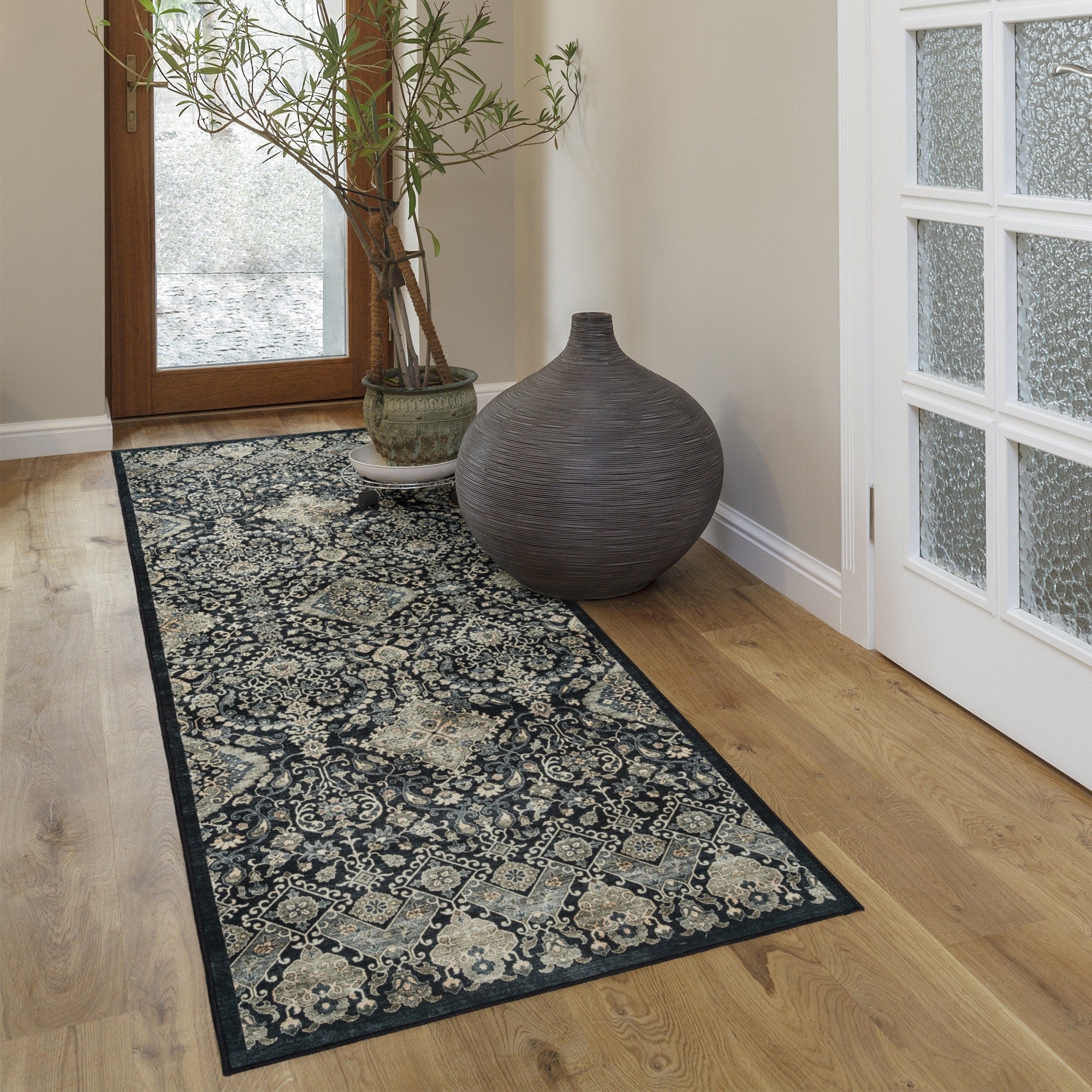 Tapis antidérapant lavable en polyester à poils plats imprimé numériquement par Gertmenian Crystal Print